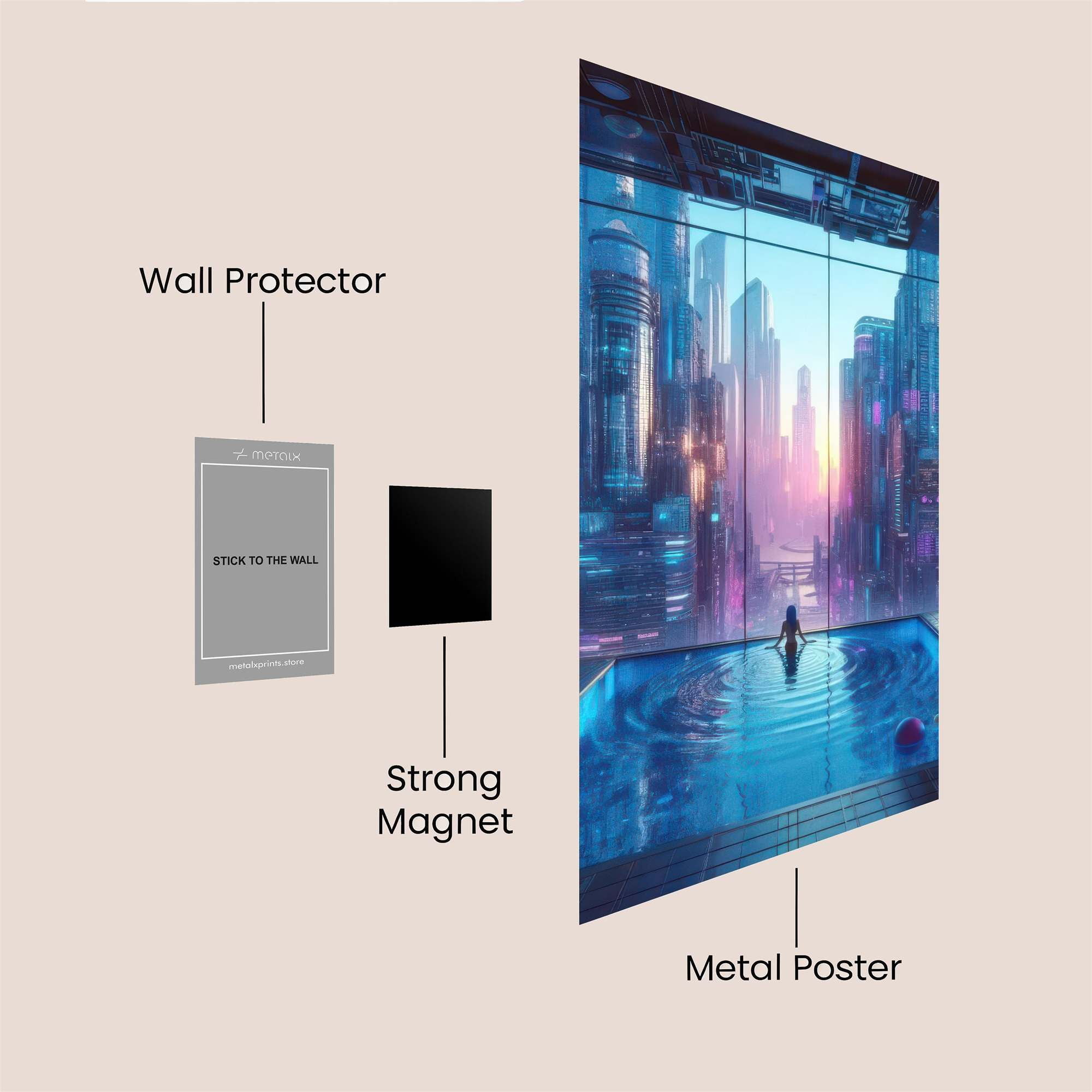 Neon Serenity Safe Wall Magnetic / M