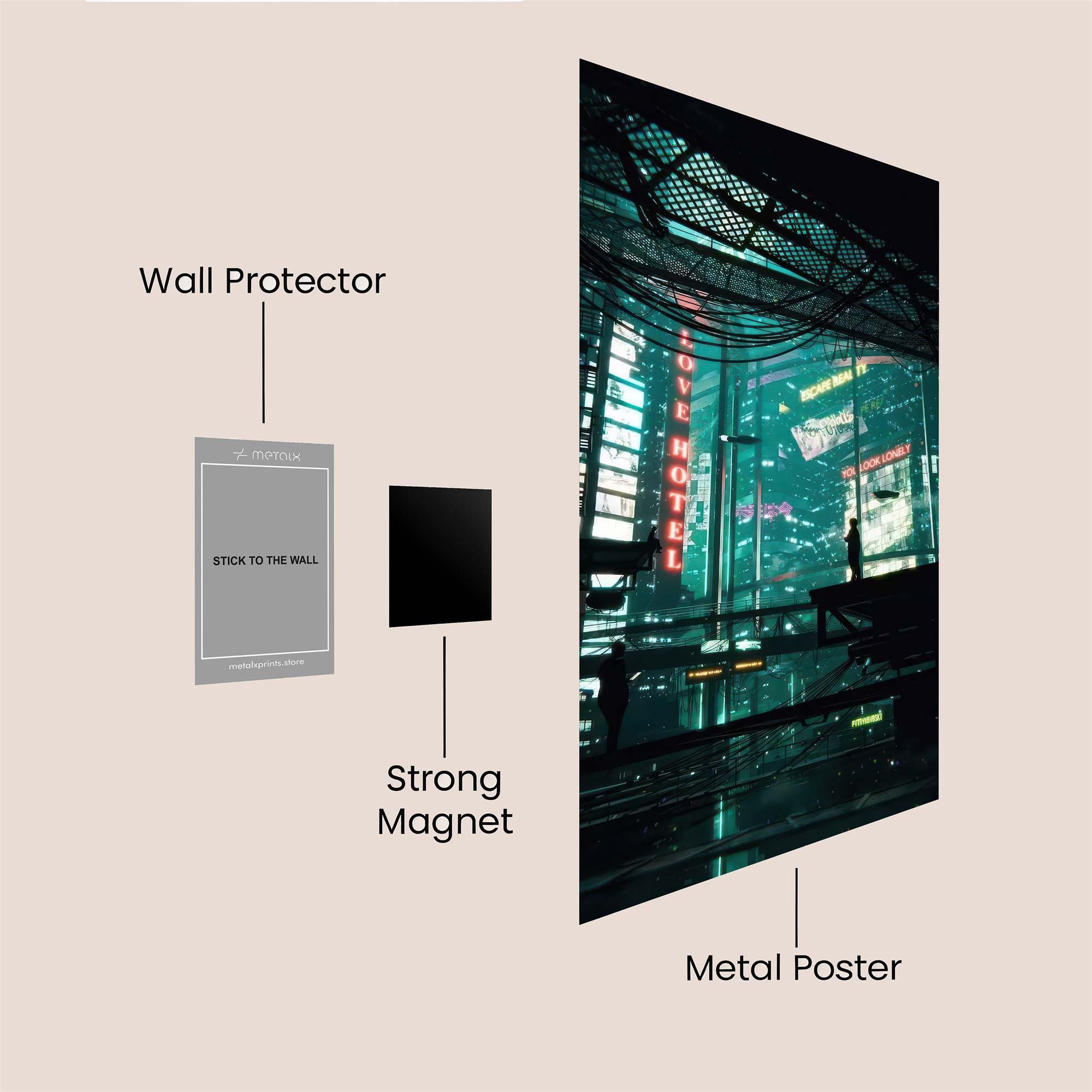 Neon Solitude Safe Wall Magnetic / M