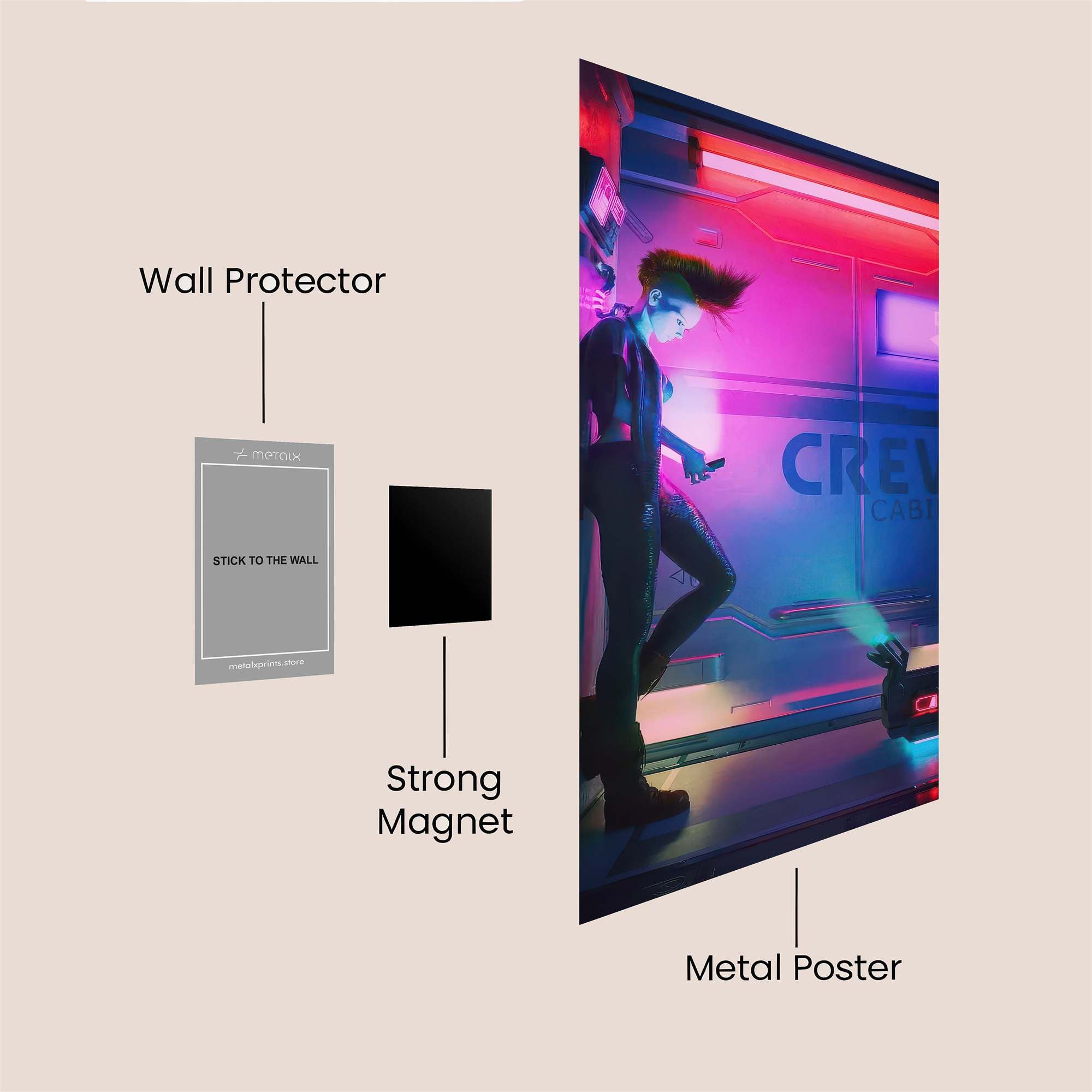 Neon Solitude Safe Wall Magnetic / M