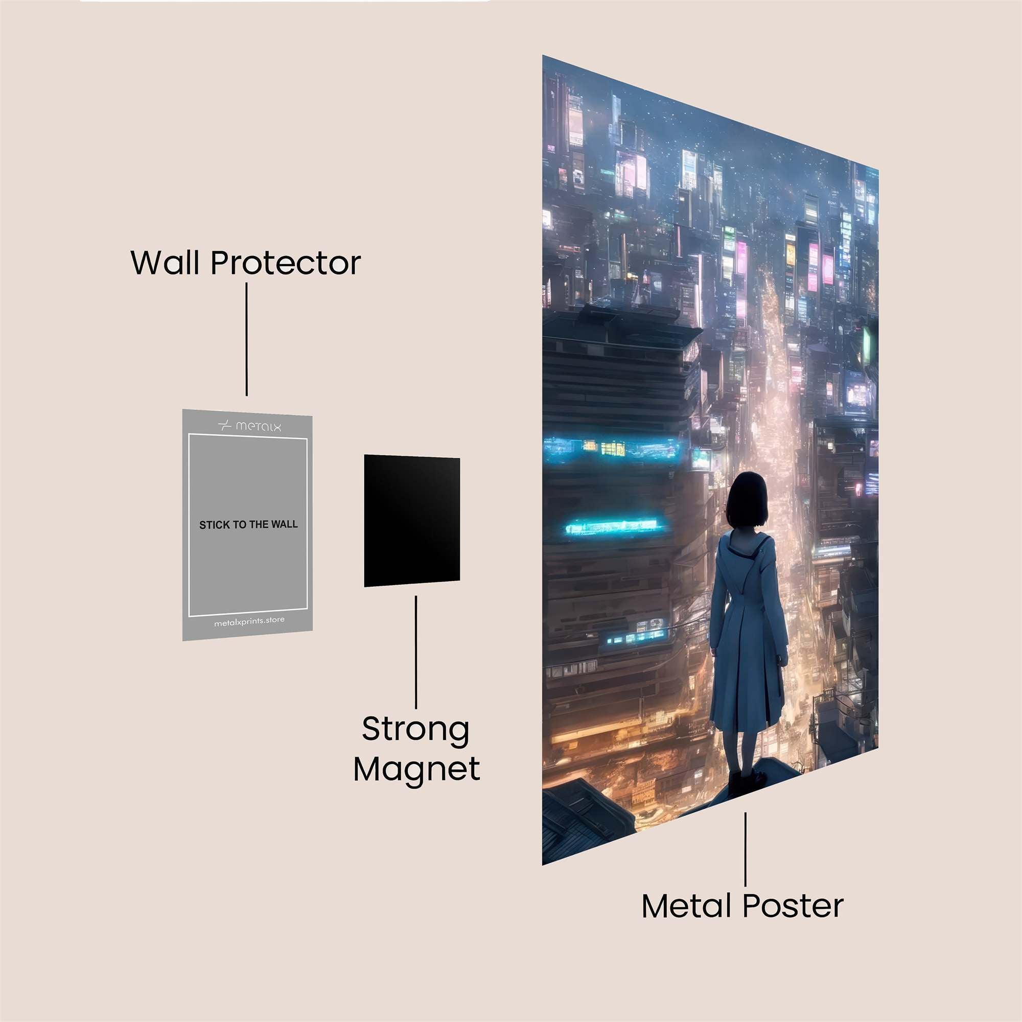 Neon Solitude Safe Wall Magnetic / M
