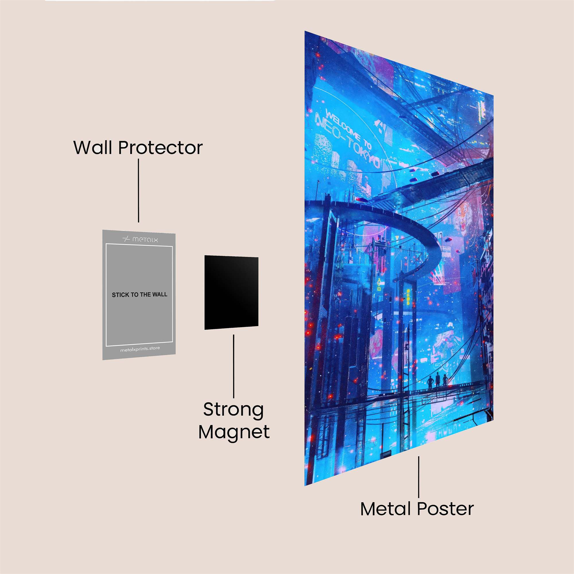 Neon Dreamscape Safe Wall Magnetic / M