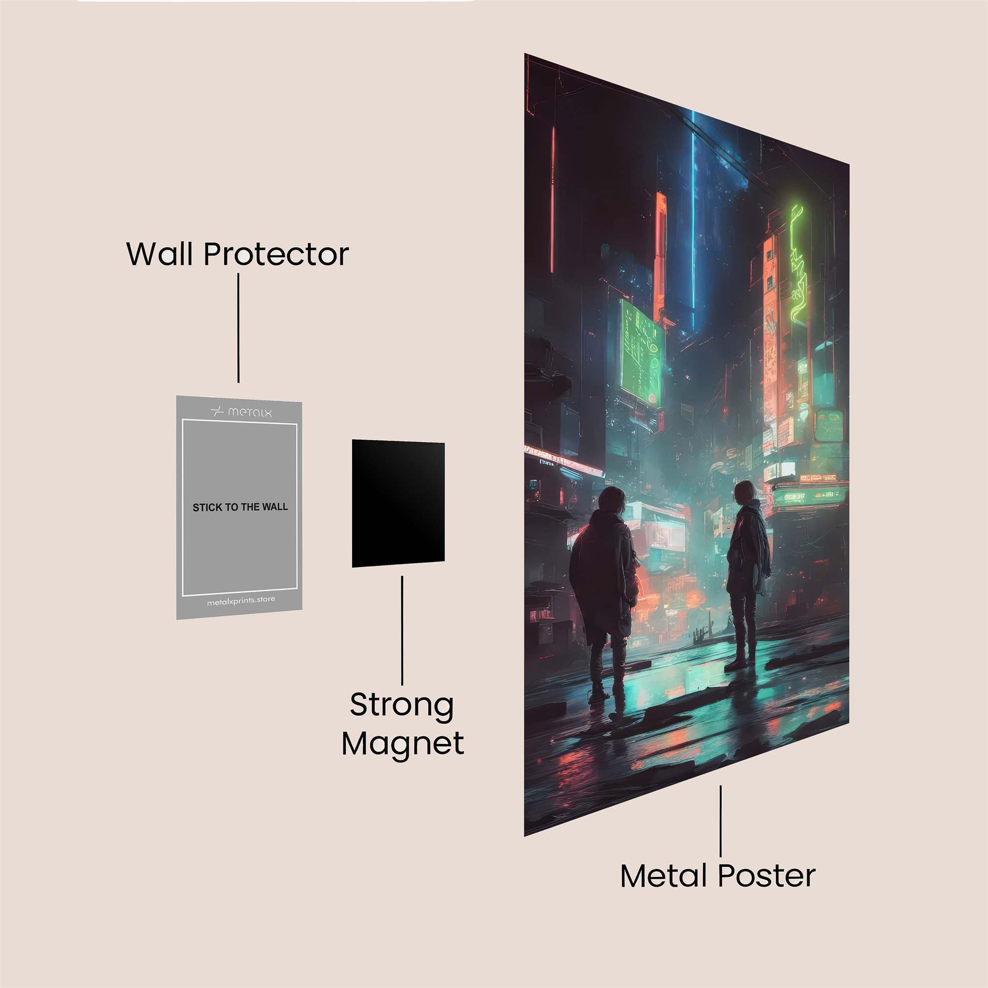 Neon Solitude Safe Wall Magnetic / M