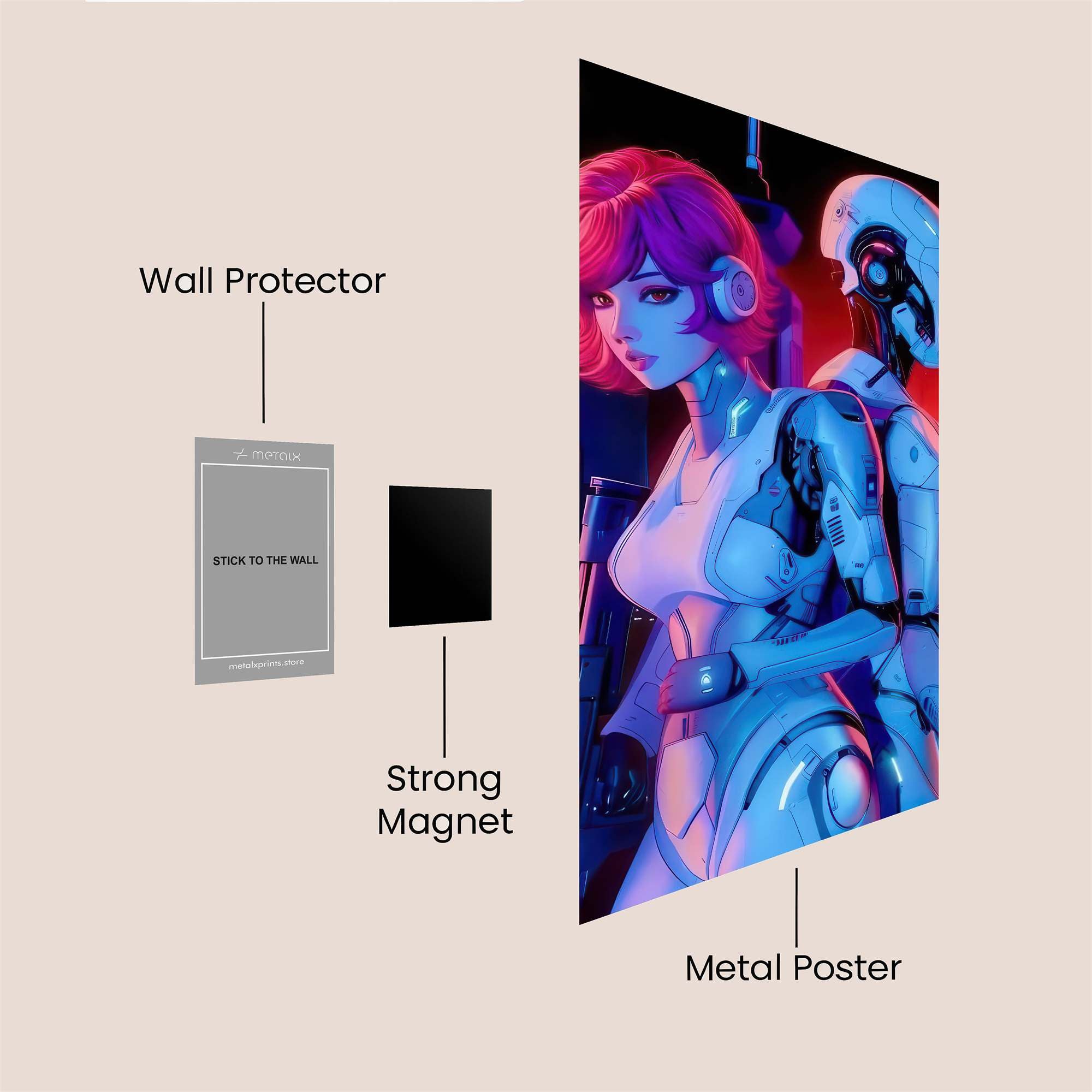 Cyberpunk Rebellion Safe Wall Magnetic / M