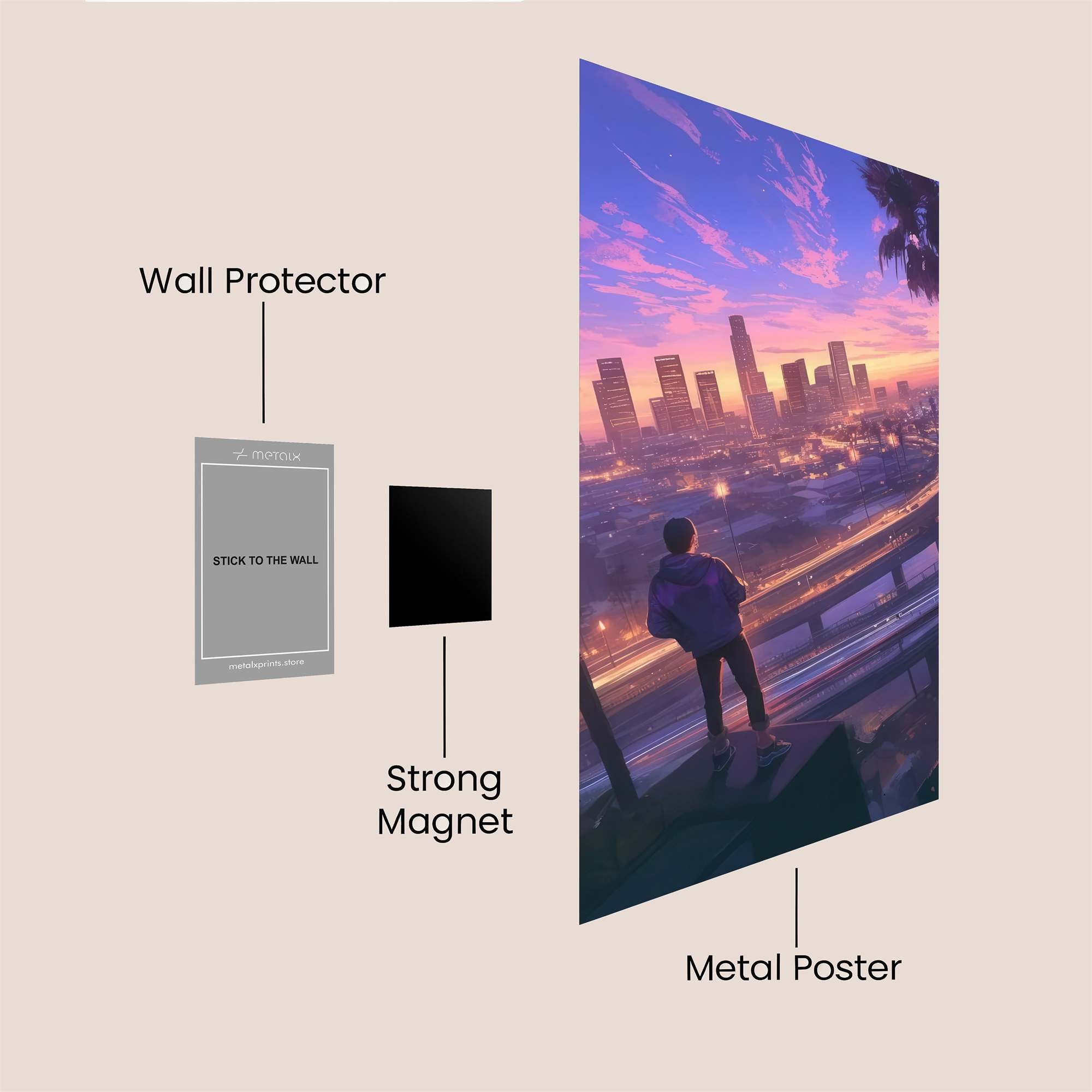 Cityscape Serenity Safe Wall Magnetic / M