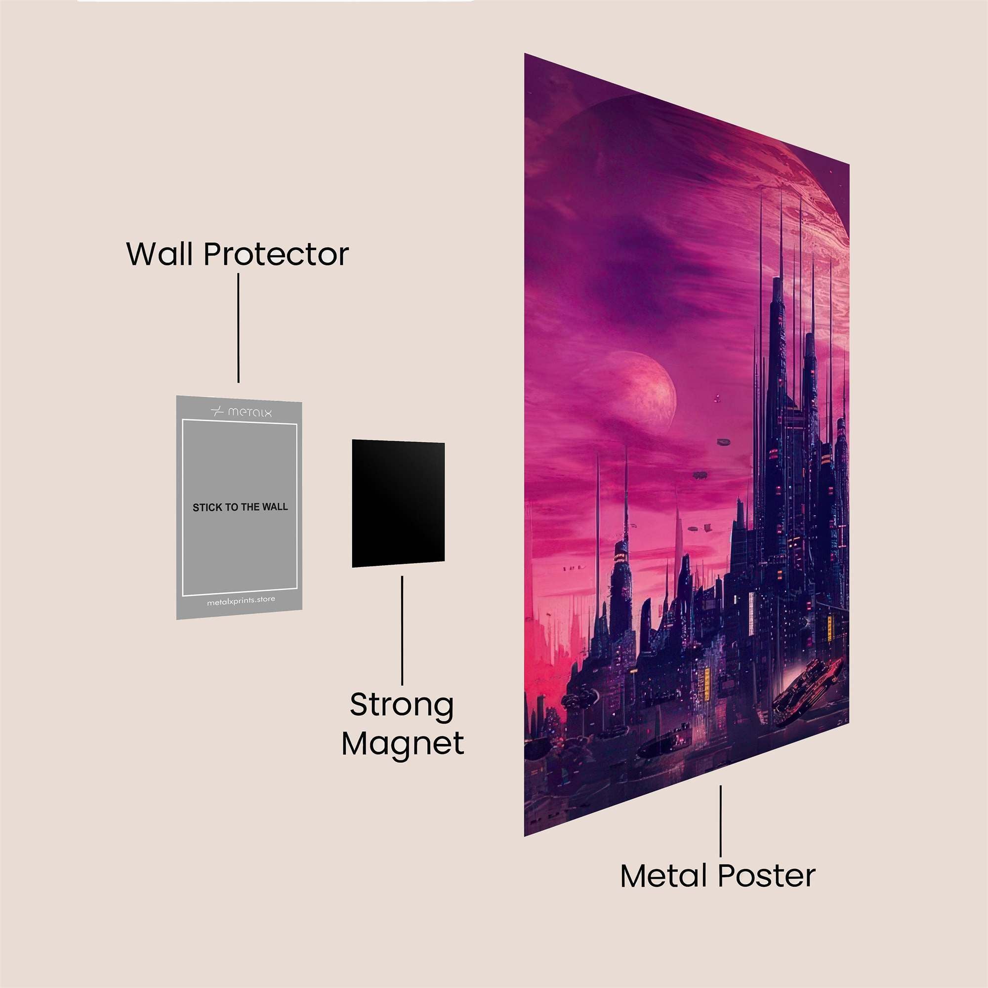 Neon Metropolis Safe Wall Magnetic / M