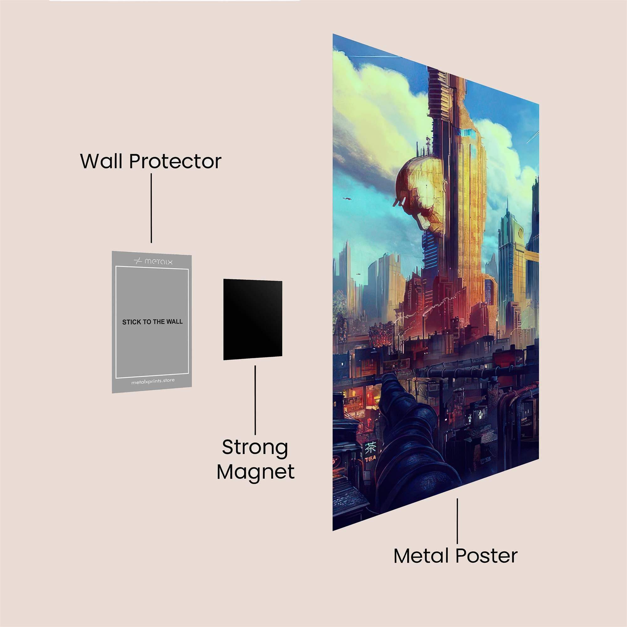 Cyberpunk Dreamscape Safe Wall Magnetic / M