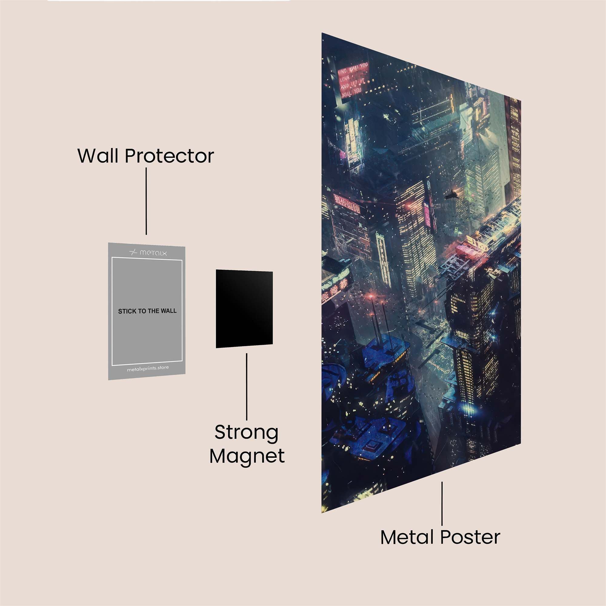 Cyberpunk Dreamscape Safe Wall Magnetic / M