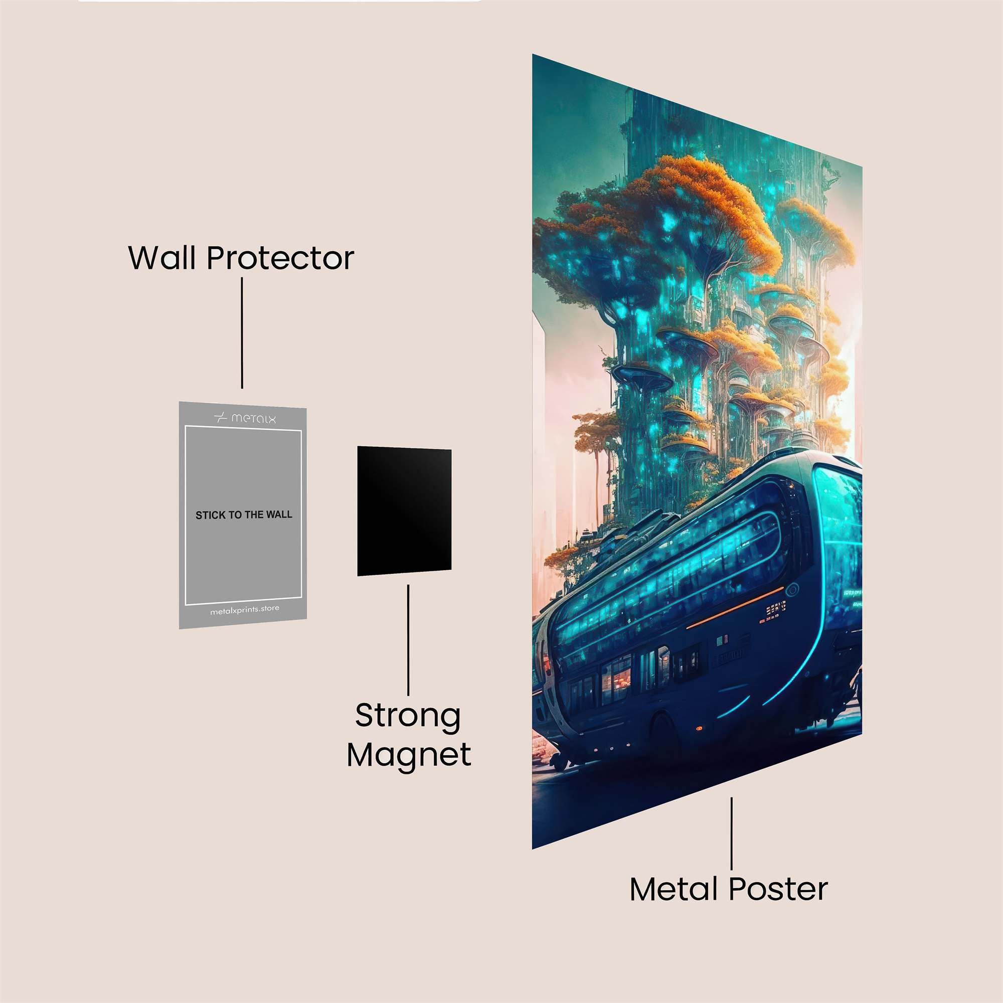 Futuristic Bloom Safe Wall Magnetic / M