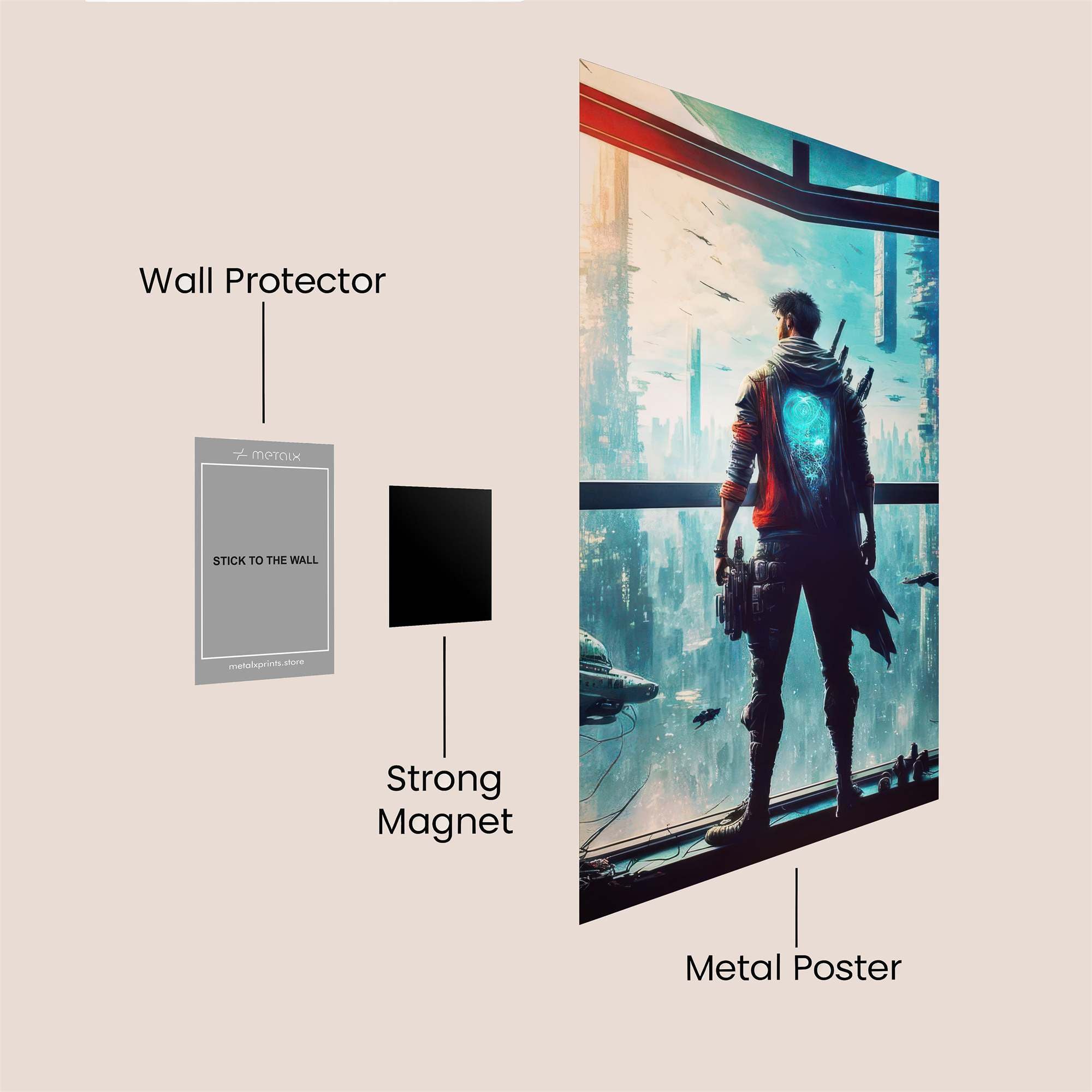 Cyberpunk Dawn Safe Wall Magnetic / M