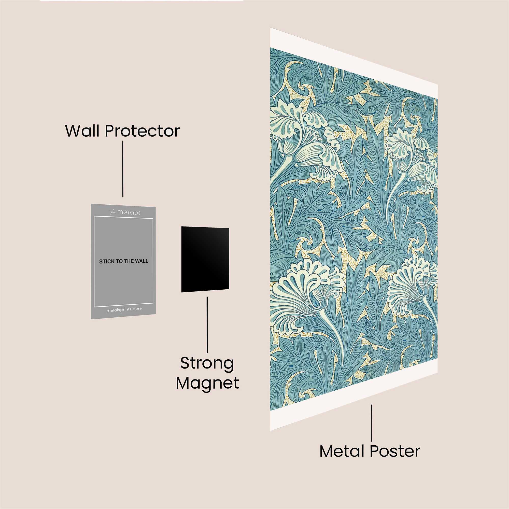 Floral Elegance Safe Wall Magnetic / M