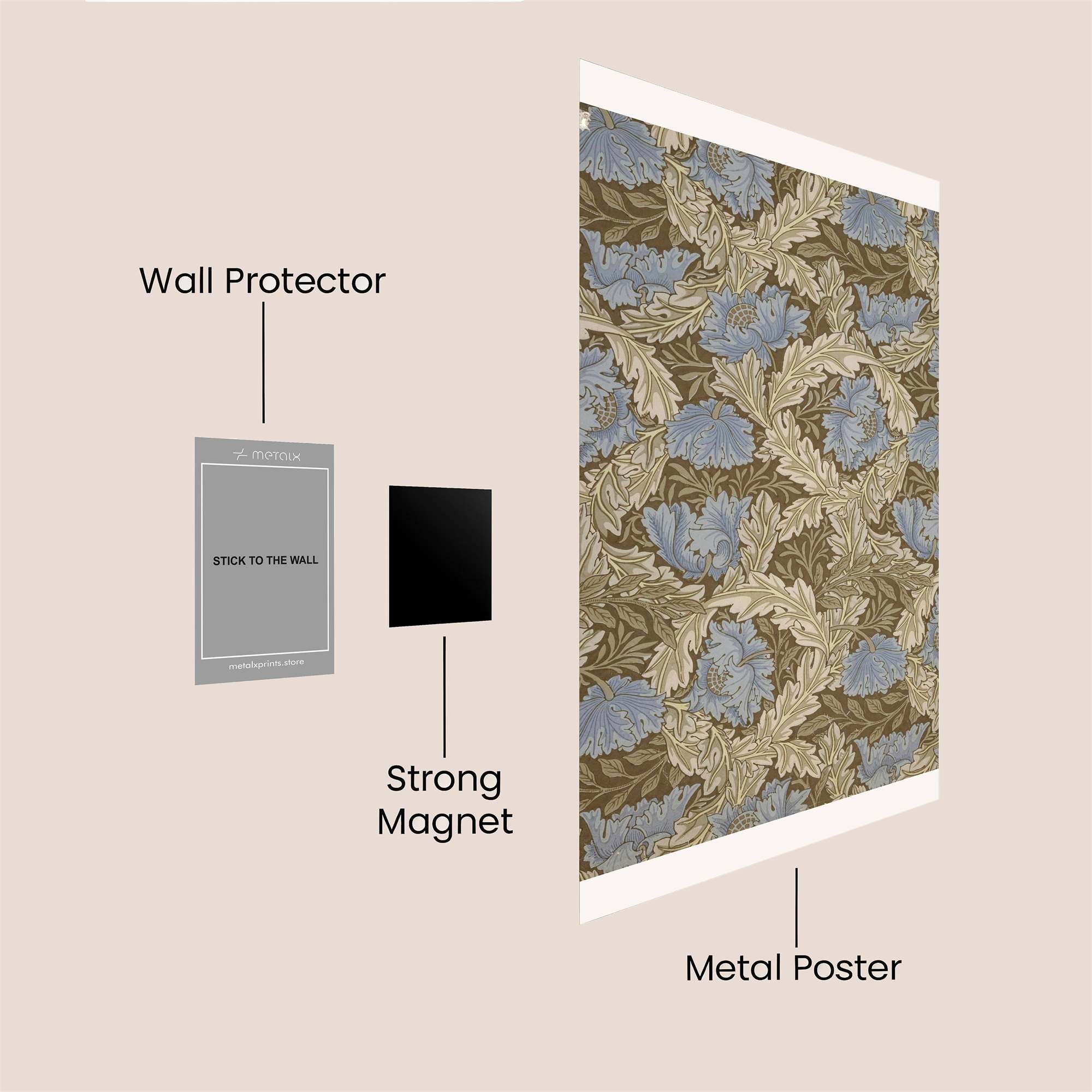 Floral Serenity Safe Wall Magnetic / M