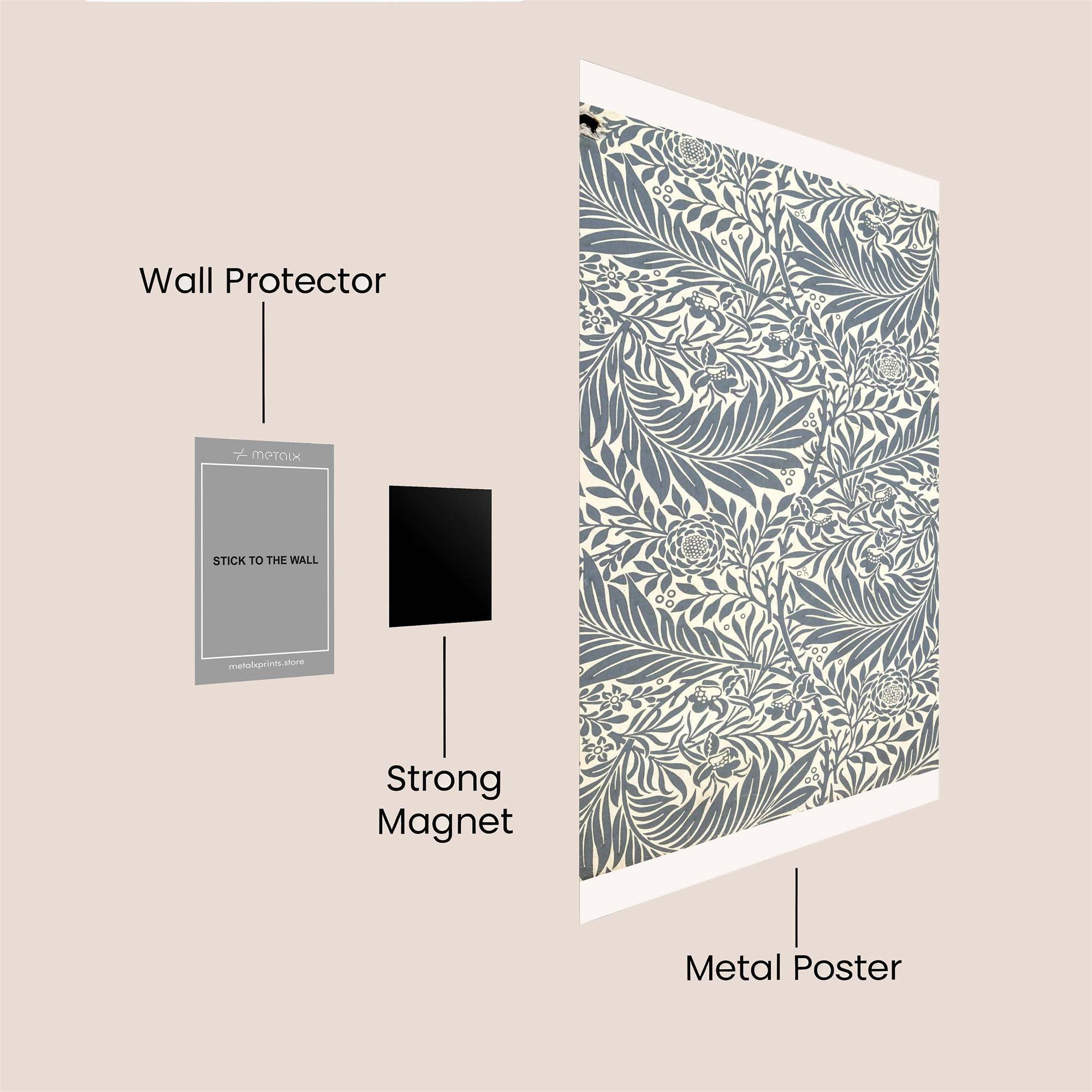 Floral Tranquility Safe Wall Magnetic / M