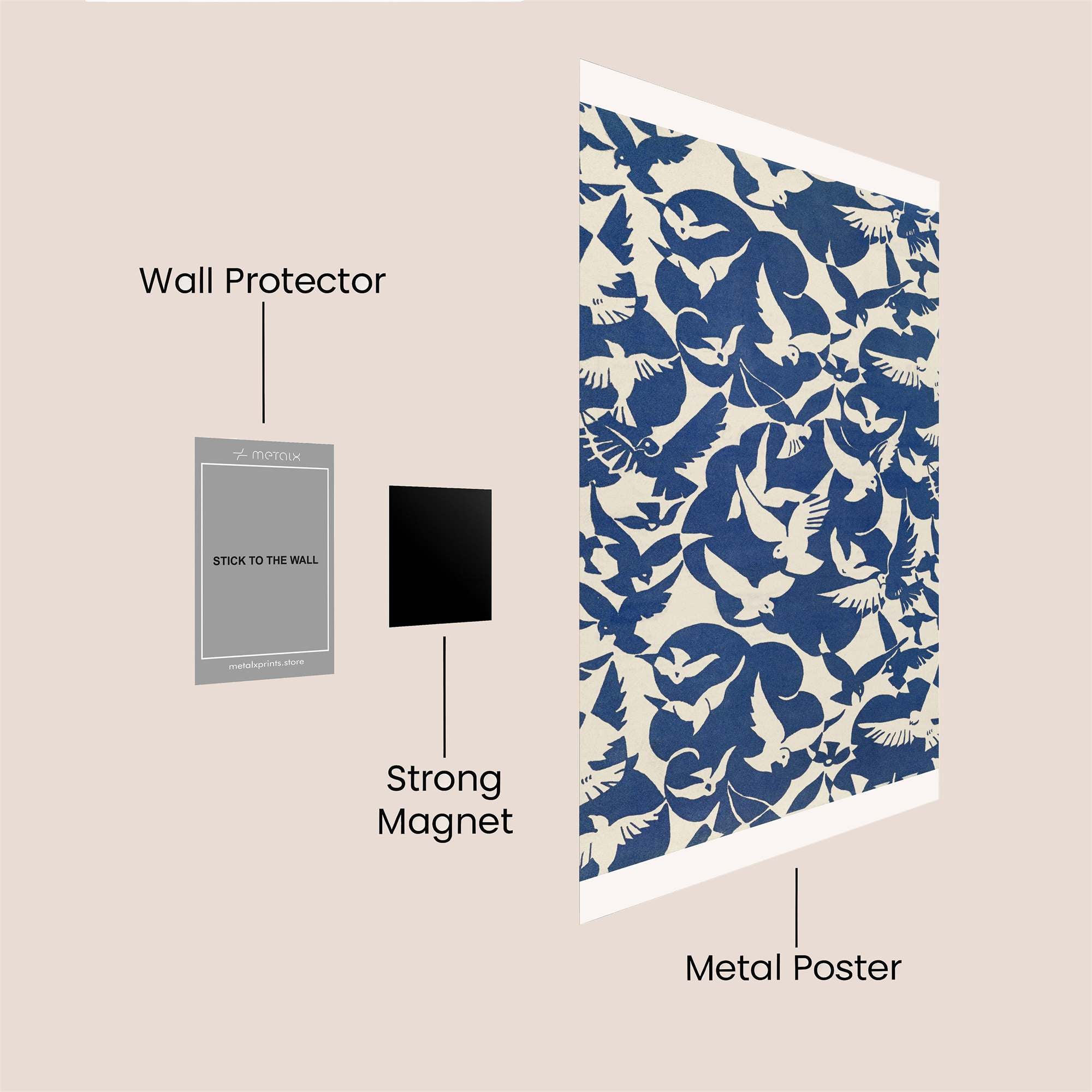 Doves Harmony Safe Wall Magnetic / M