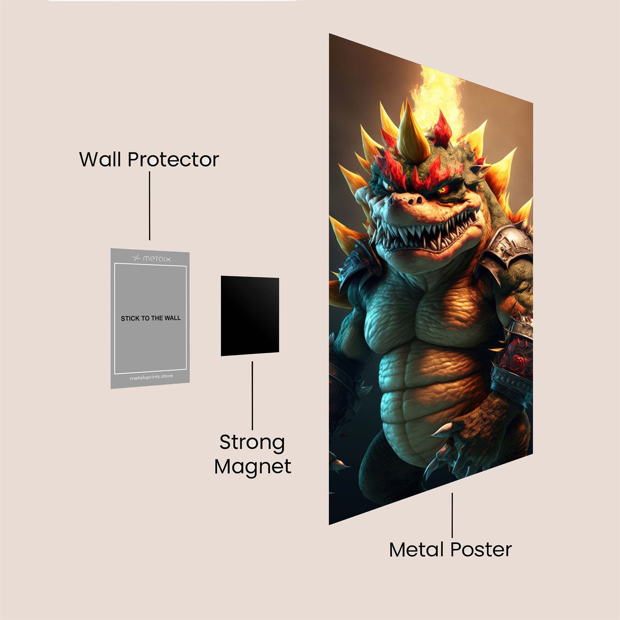 Bowser Fiery Safe Wall Magnetic / M