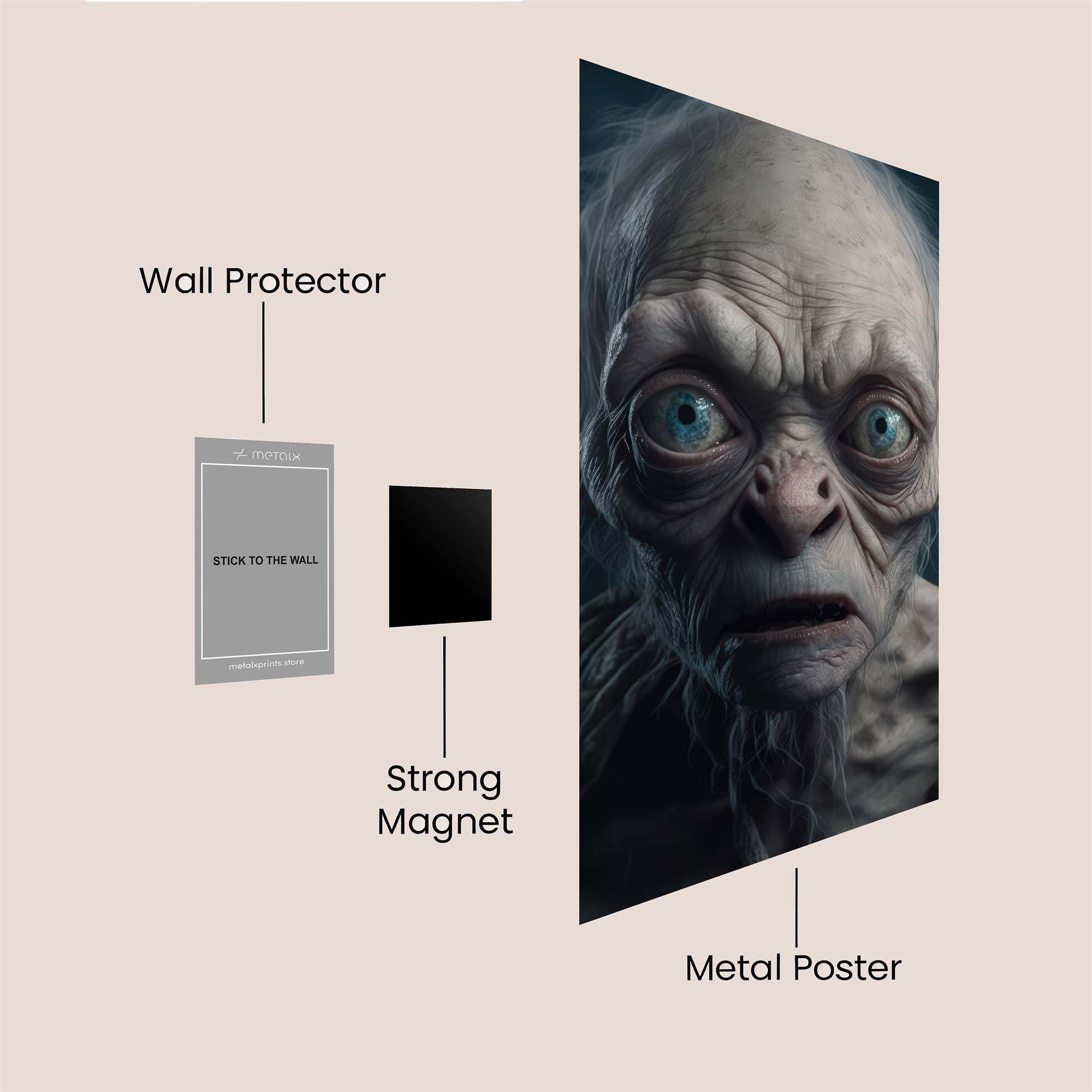 Gollum Wistful Safe Wall Magnetic / M
