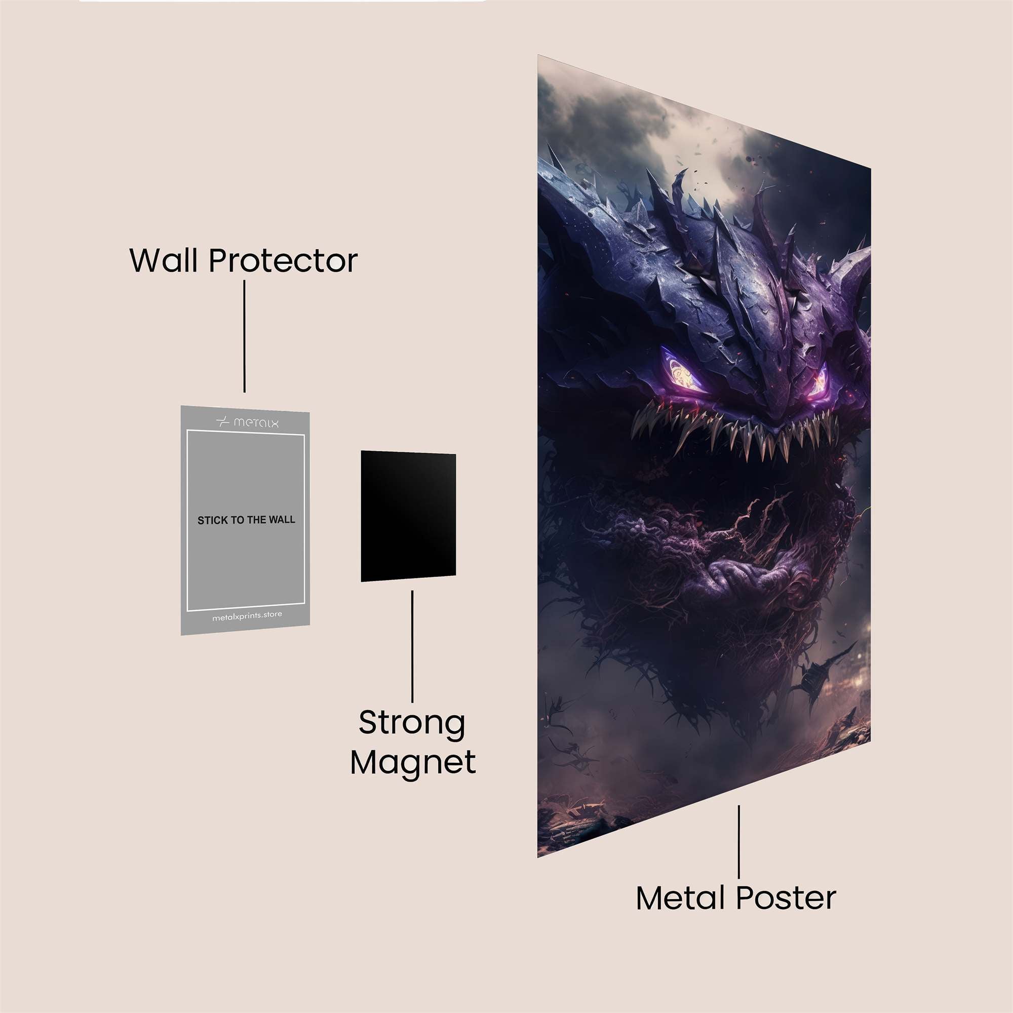 Gengar Gloom Safe Wall Magnetic / M