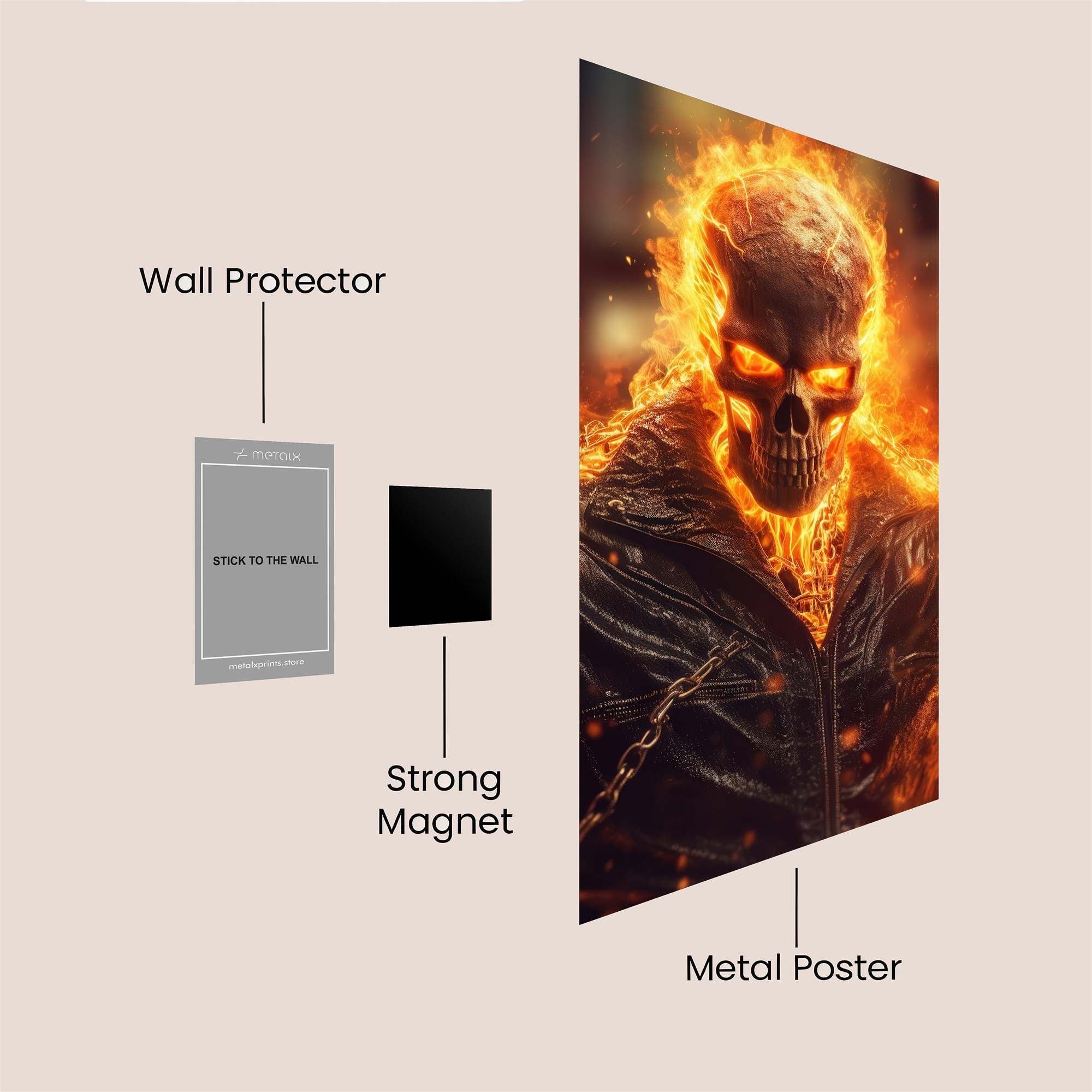 GhostRider Fiery Safe Wall Magnetic / M