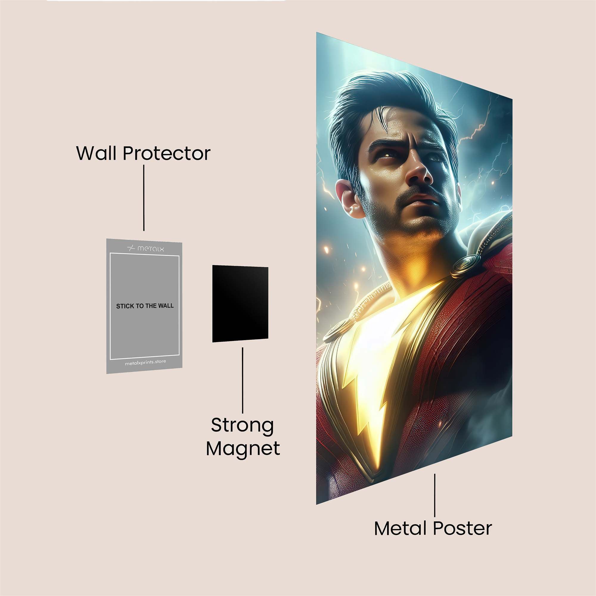 Shazam Thunderous Safe Wall Magnetic / M