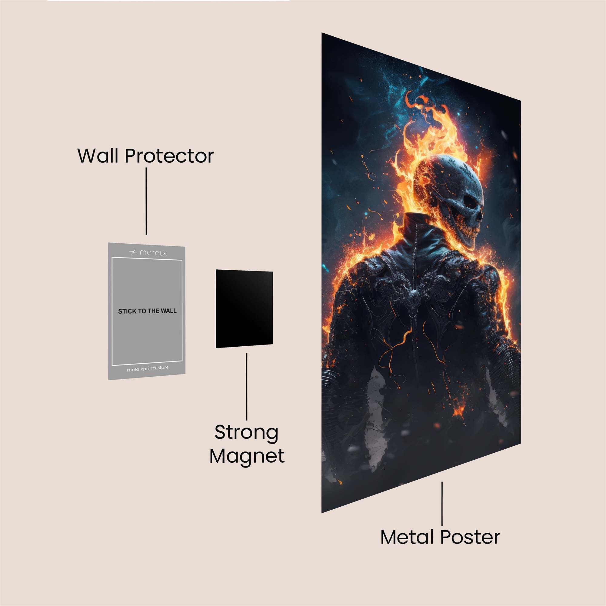 Ghostly Blaze Safe Wall Magnetic / M