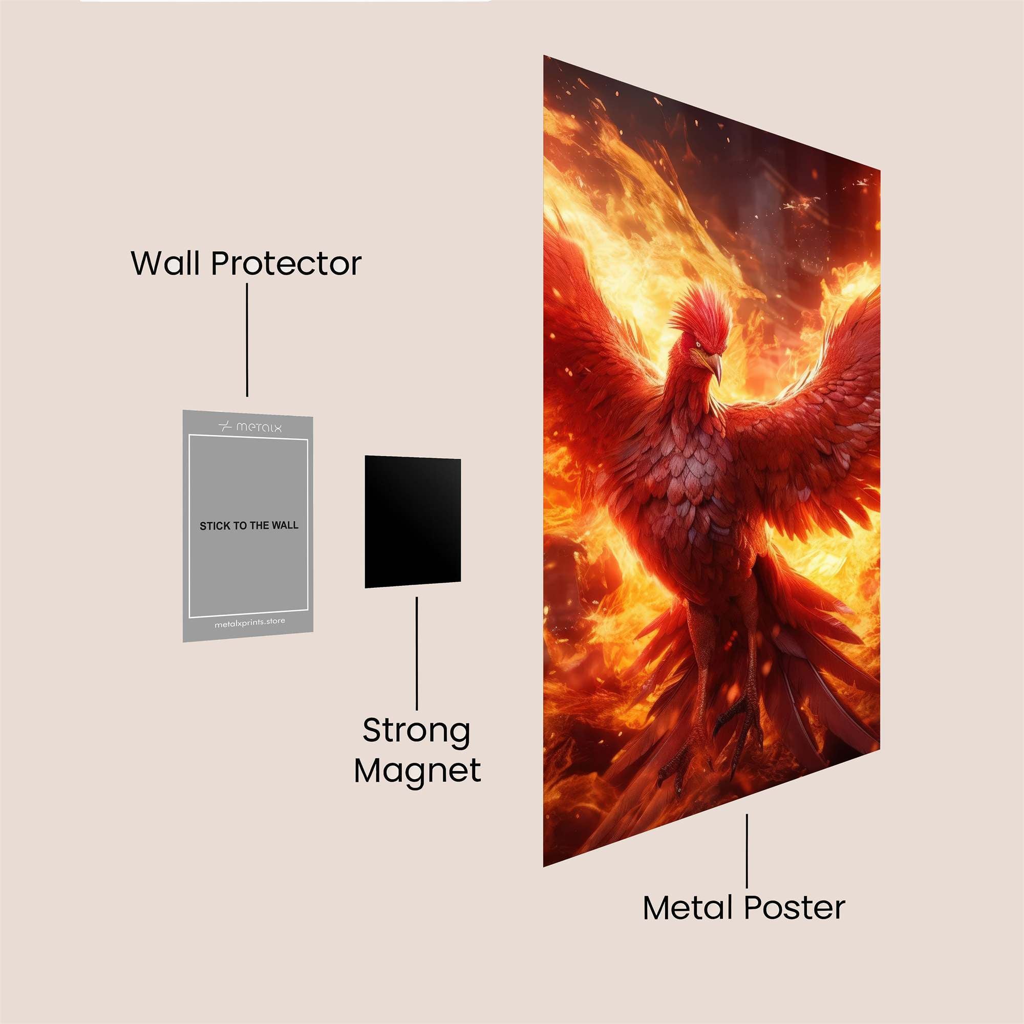 Phoenix Rebirth Safe Wall Magnetic / M