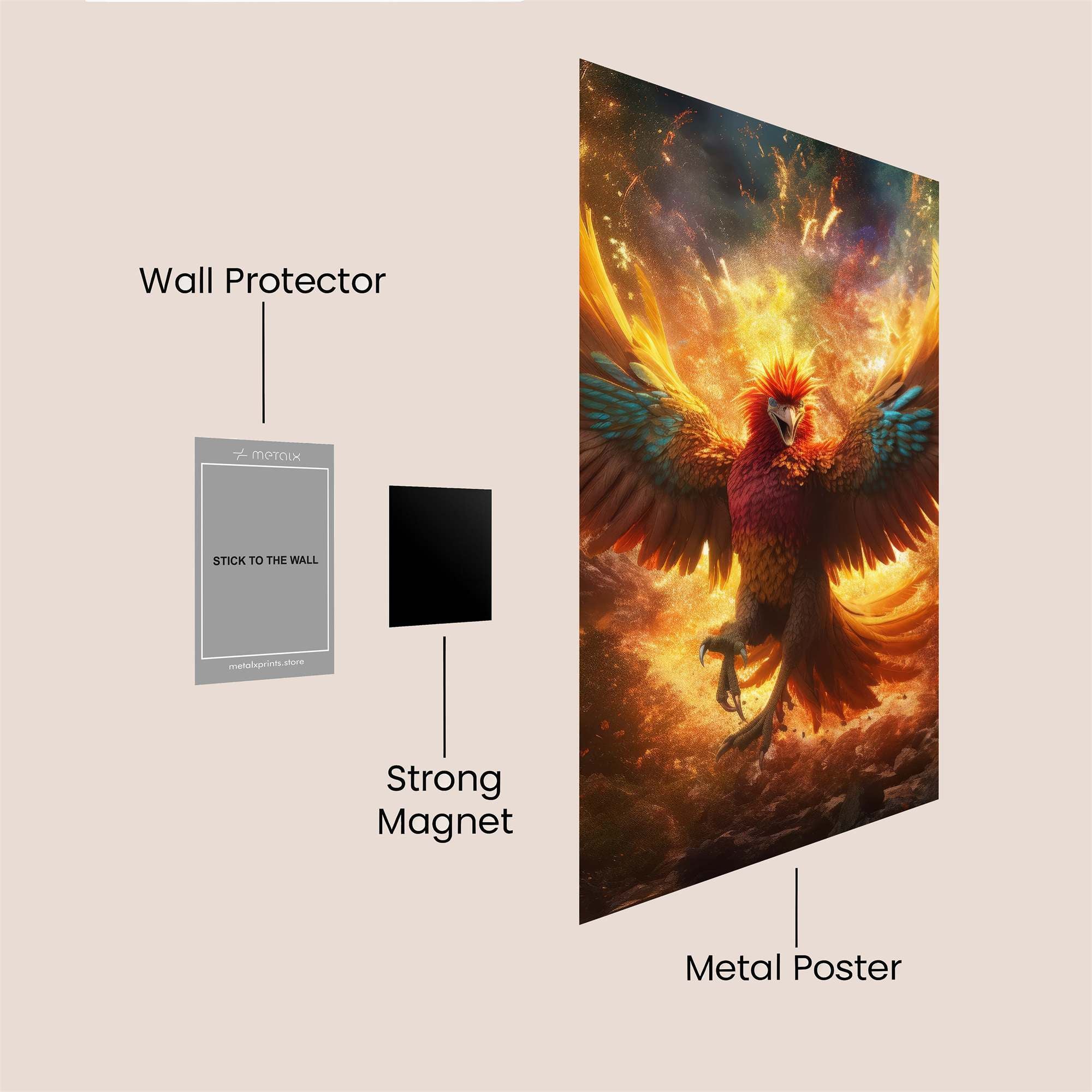 Phoenix Blaze Safe Wall Magnetic / M
