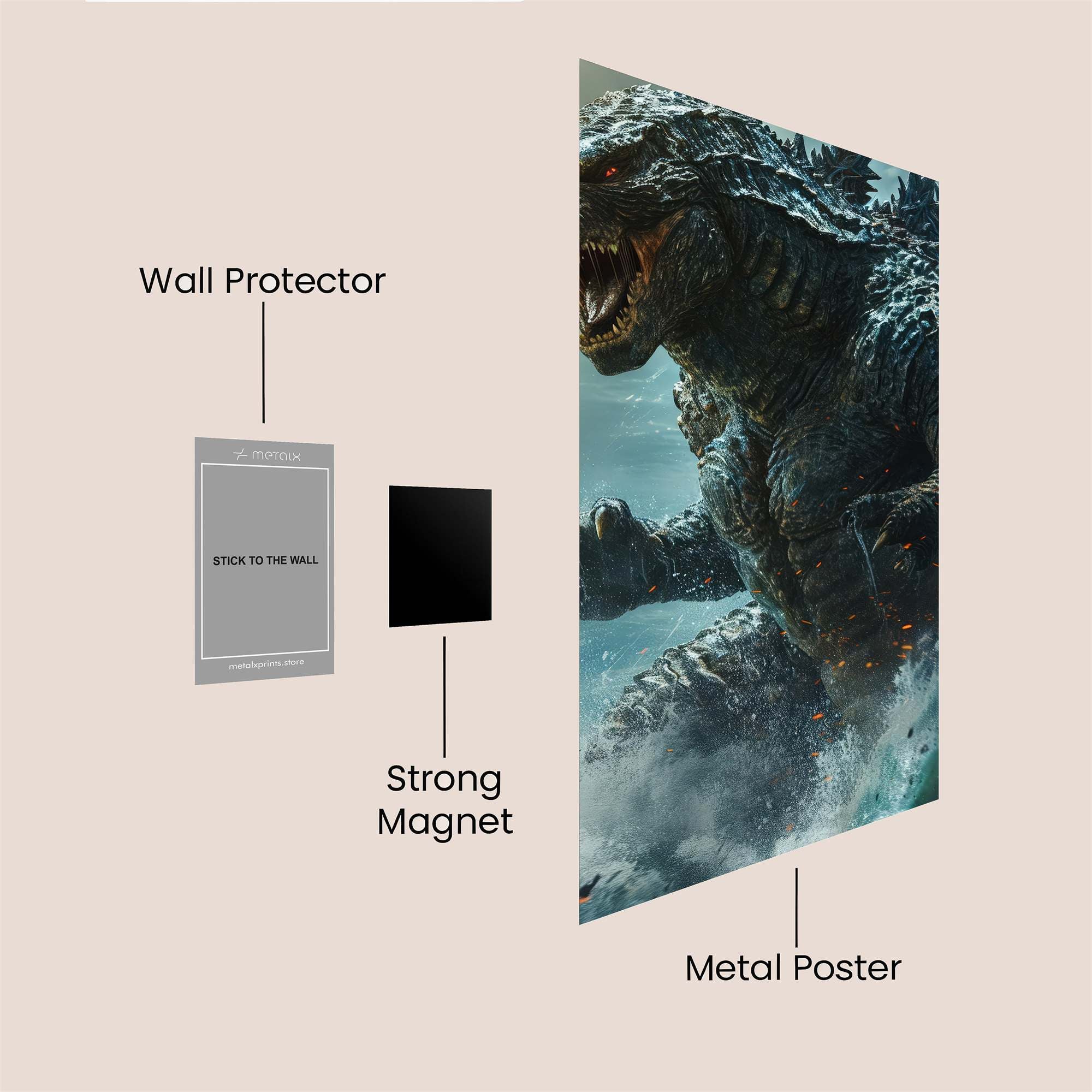 Godzilla Rampant Safe Wall Magnetic / M