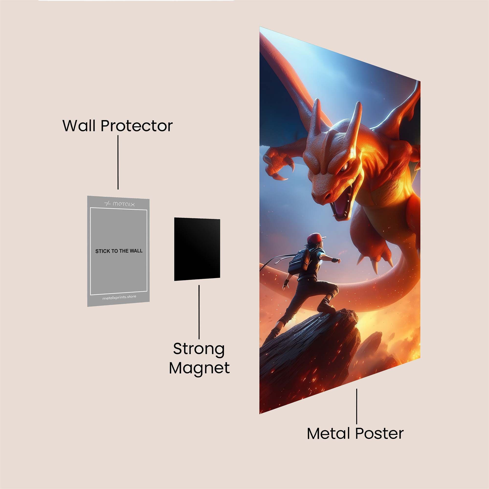 Charizard Blaze Safe Wall Magnetic / M