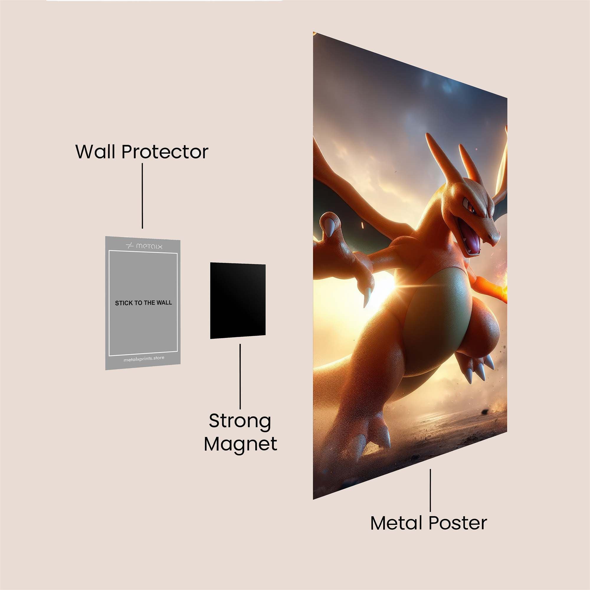 Charizard Blaze Safe Wall Magnetic / M
