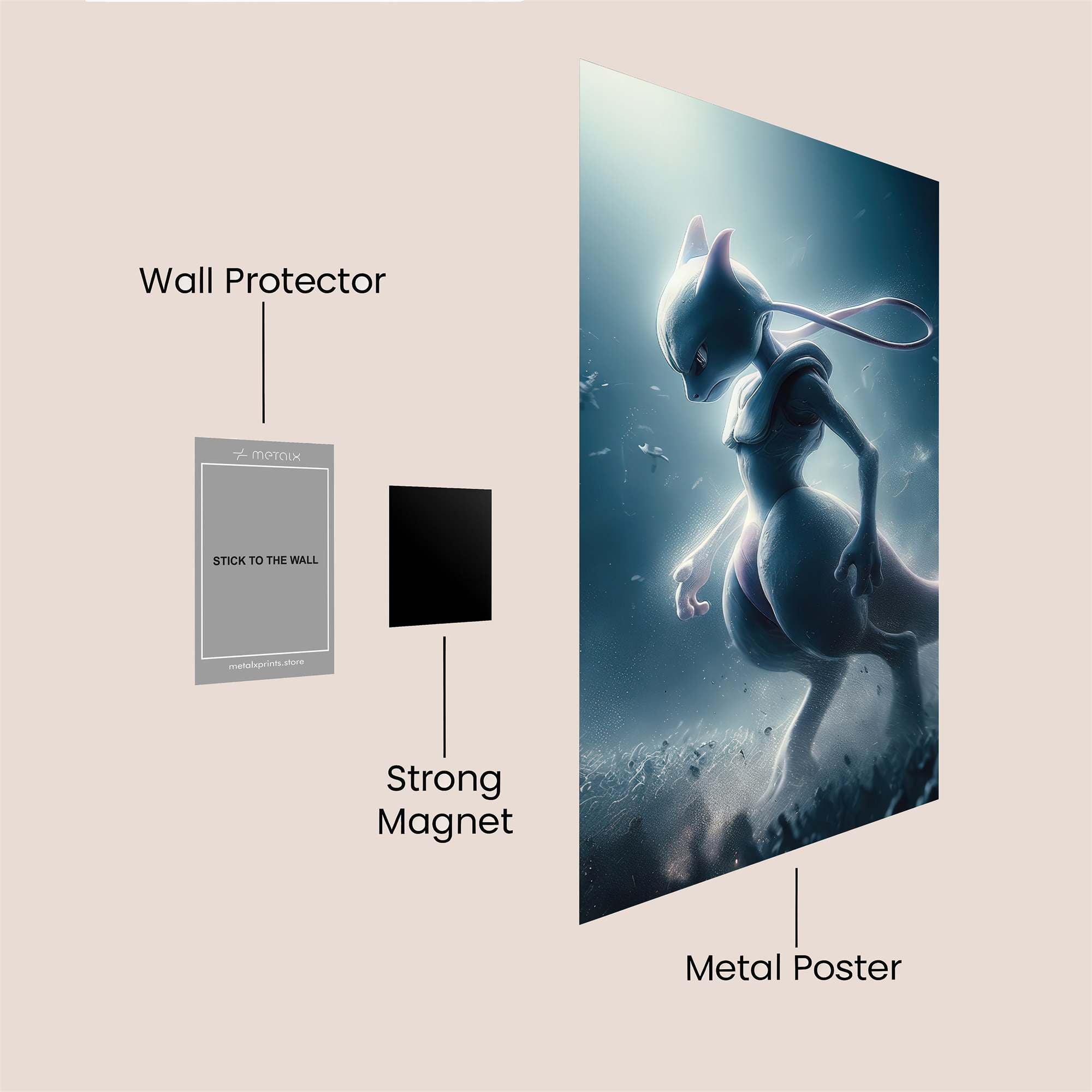 Mewtwo Mystique Safe Wall Magnetic / M