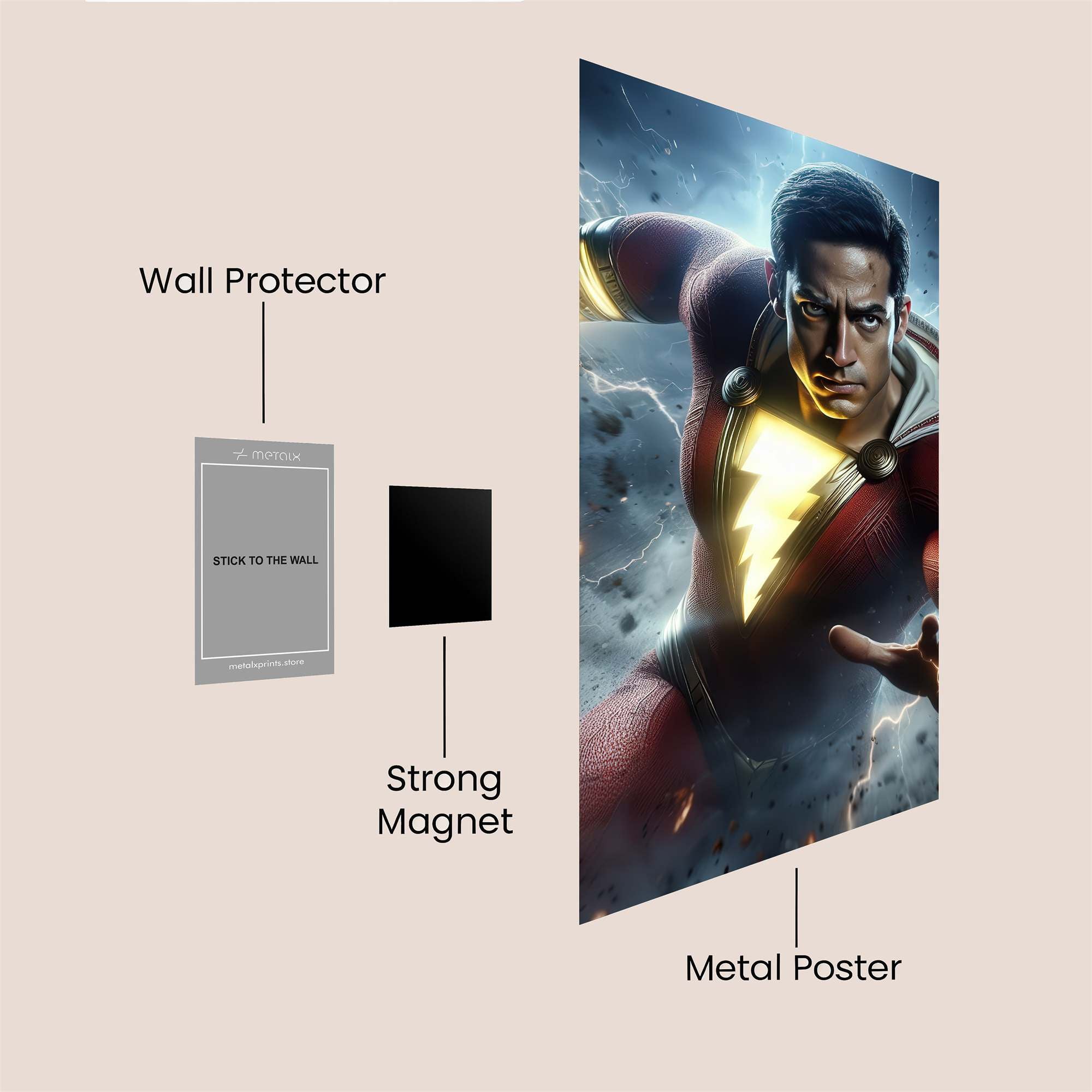 Shazam Thunderous Safe Wall Magnetic / M