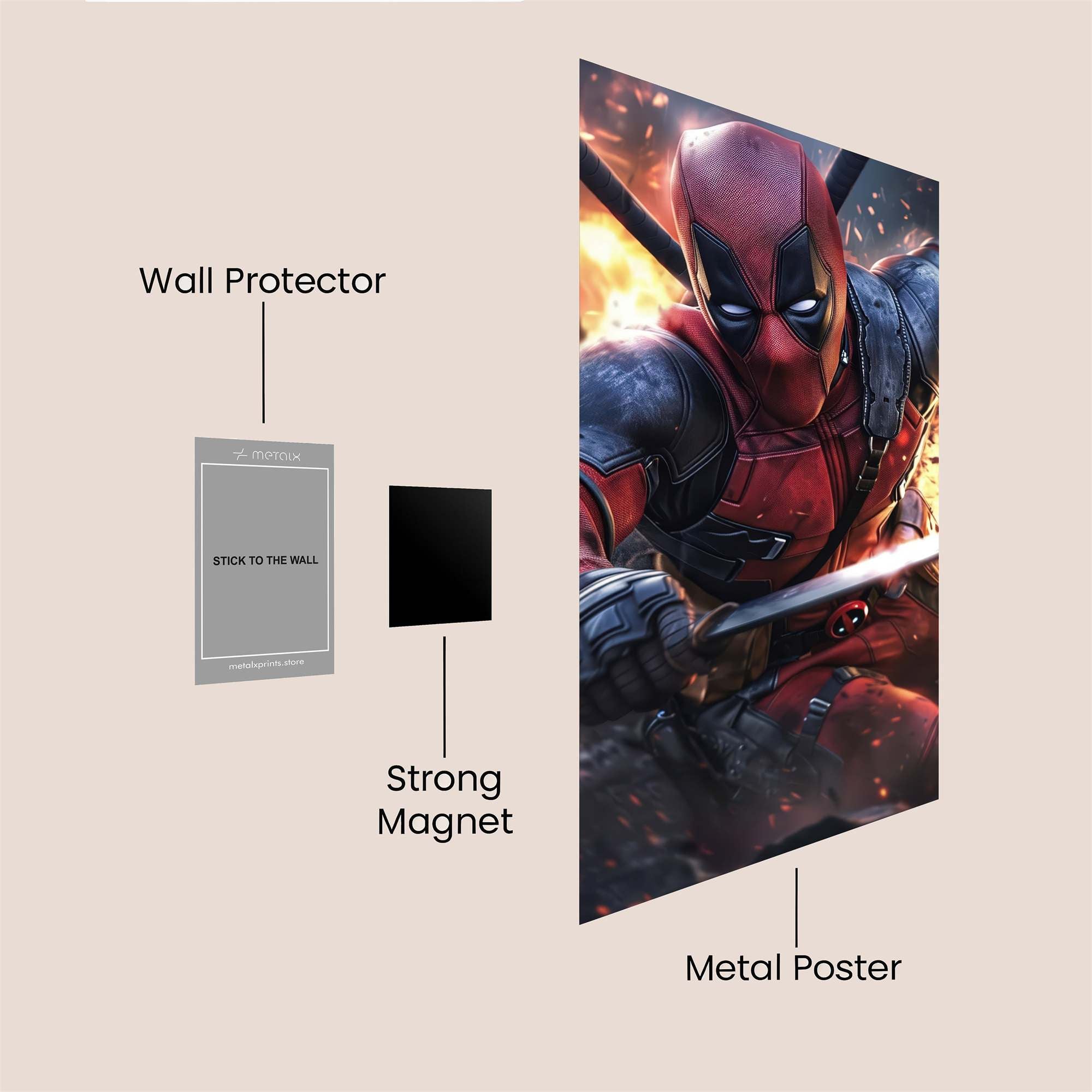 Deadpool Frenzy Safe Wall Magnetic / M