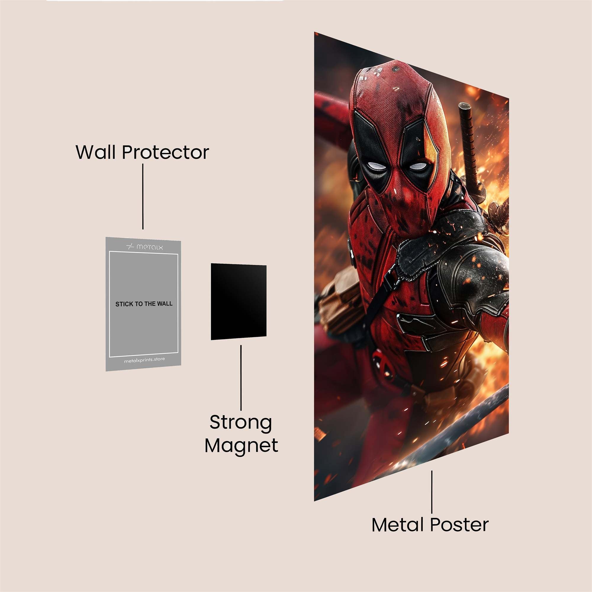 Deadpool Inferno Safe Wall Magnetic / M