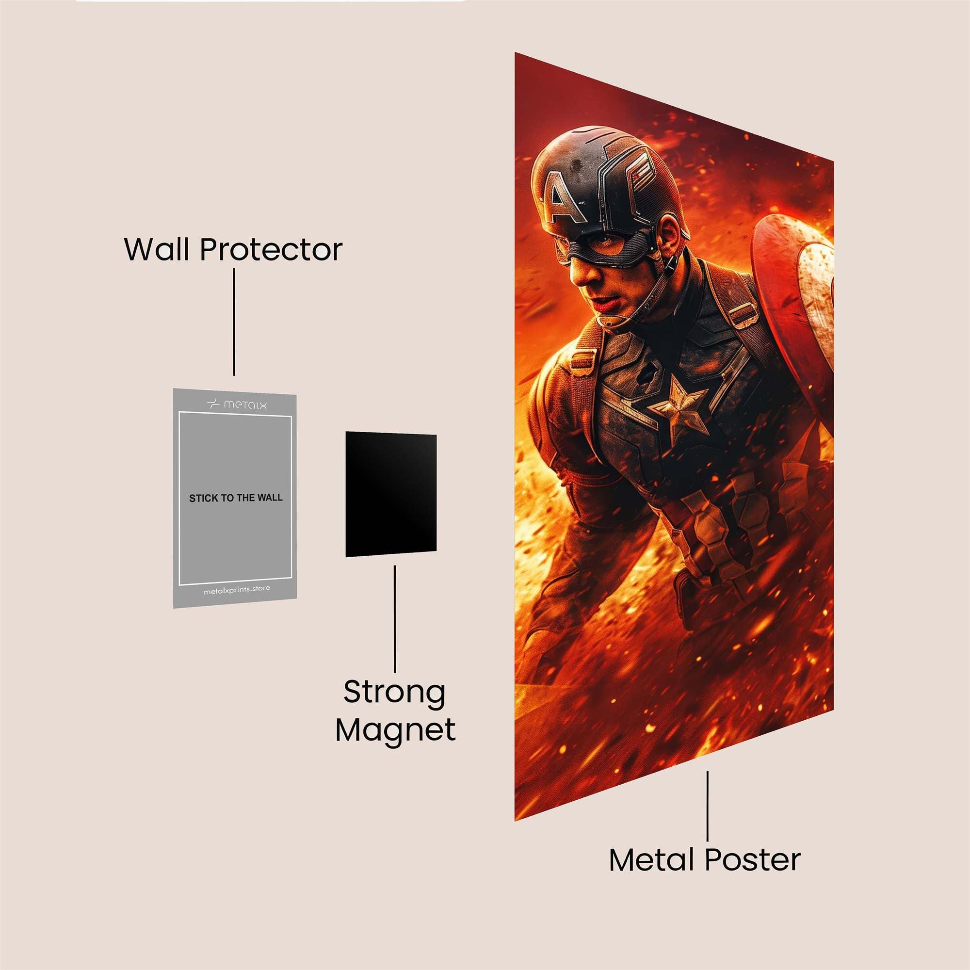 Captain Fiery Safe Wall Magnetic / M