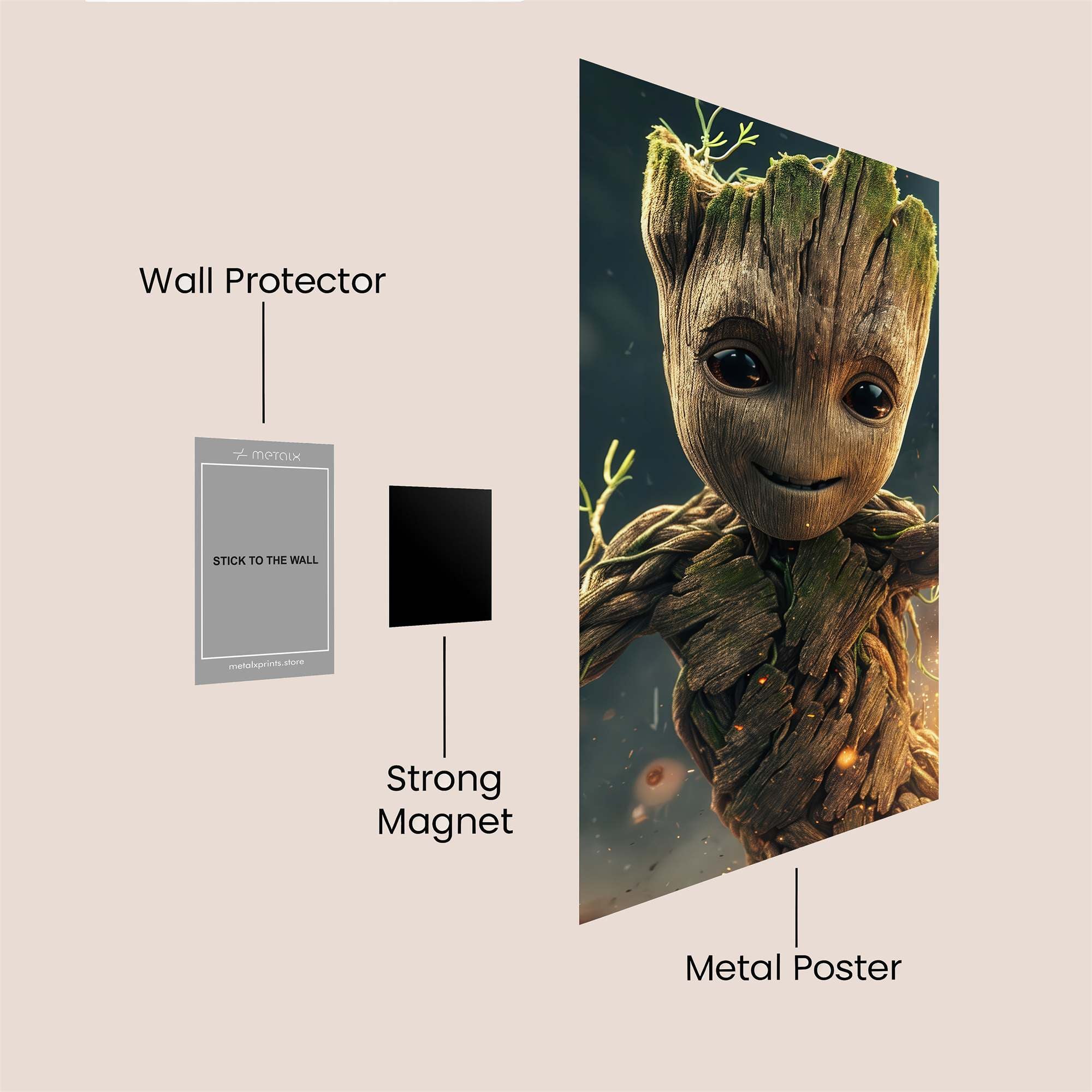 Groot Joyful Safe Wall Magnetic / M