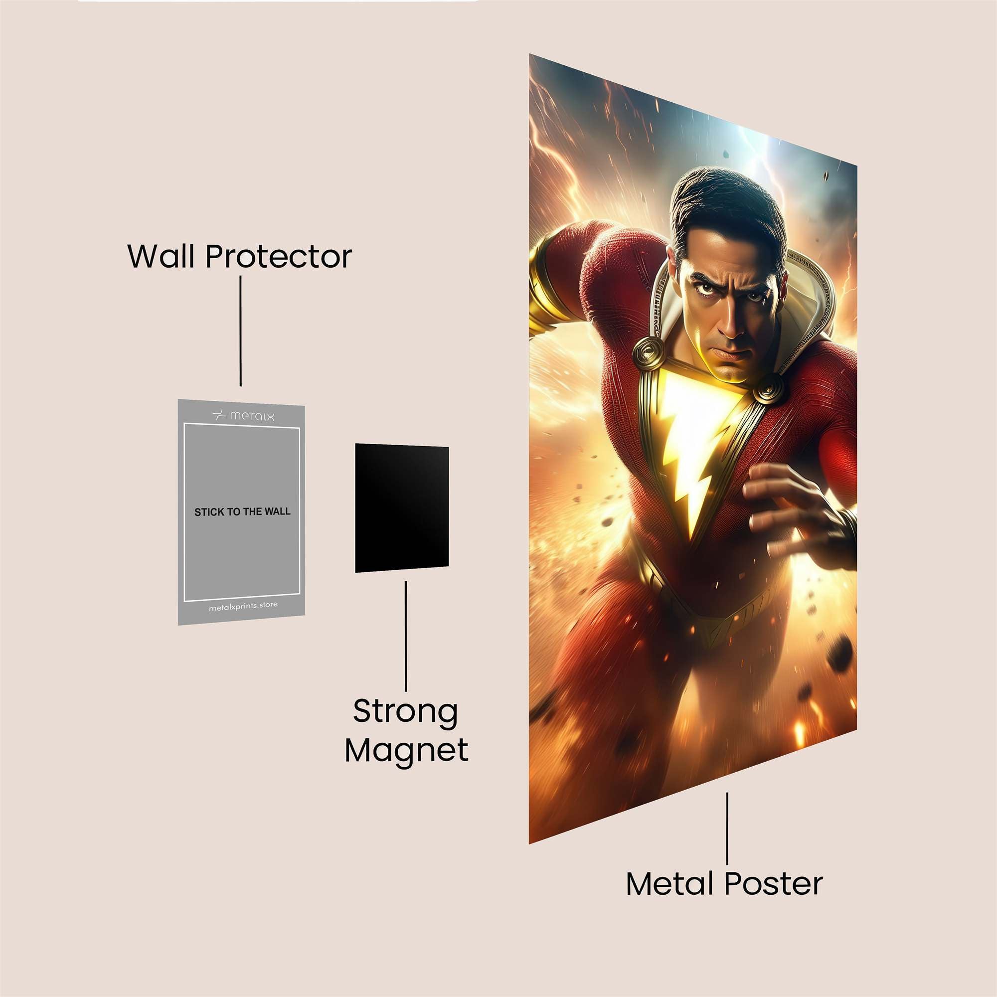 Shazam Thunder Safe Wall Magnetic / M