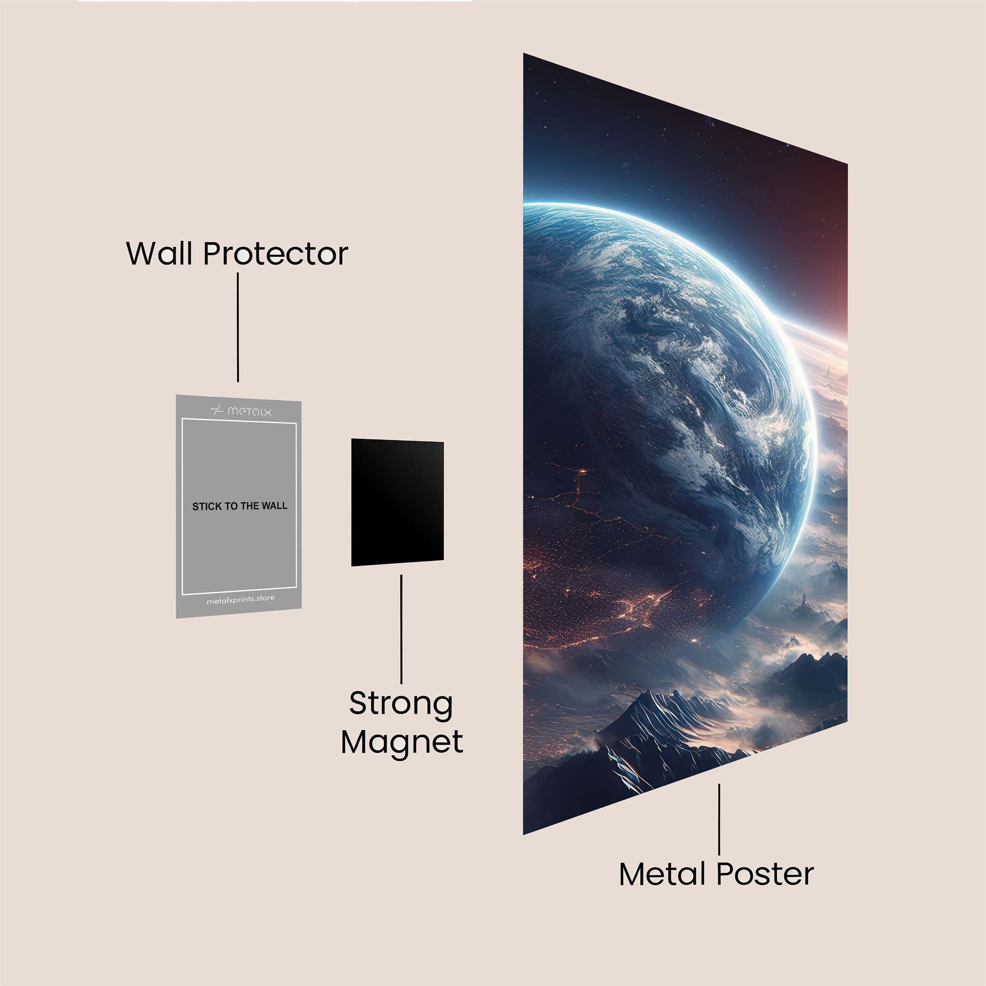 Earth Ablaze Safe Wall Magnetic / M