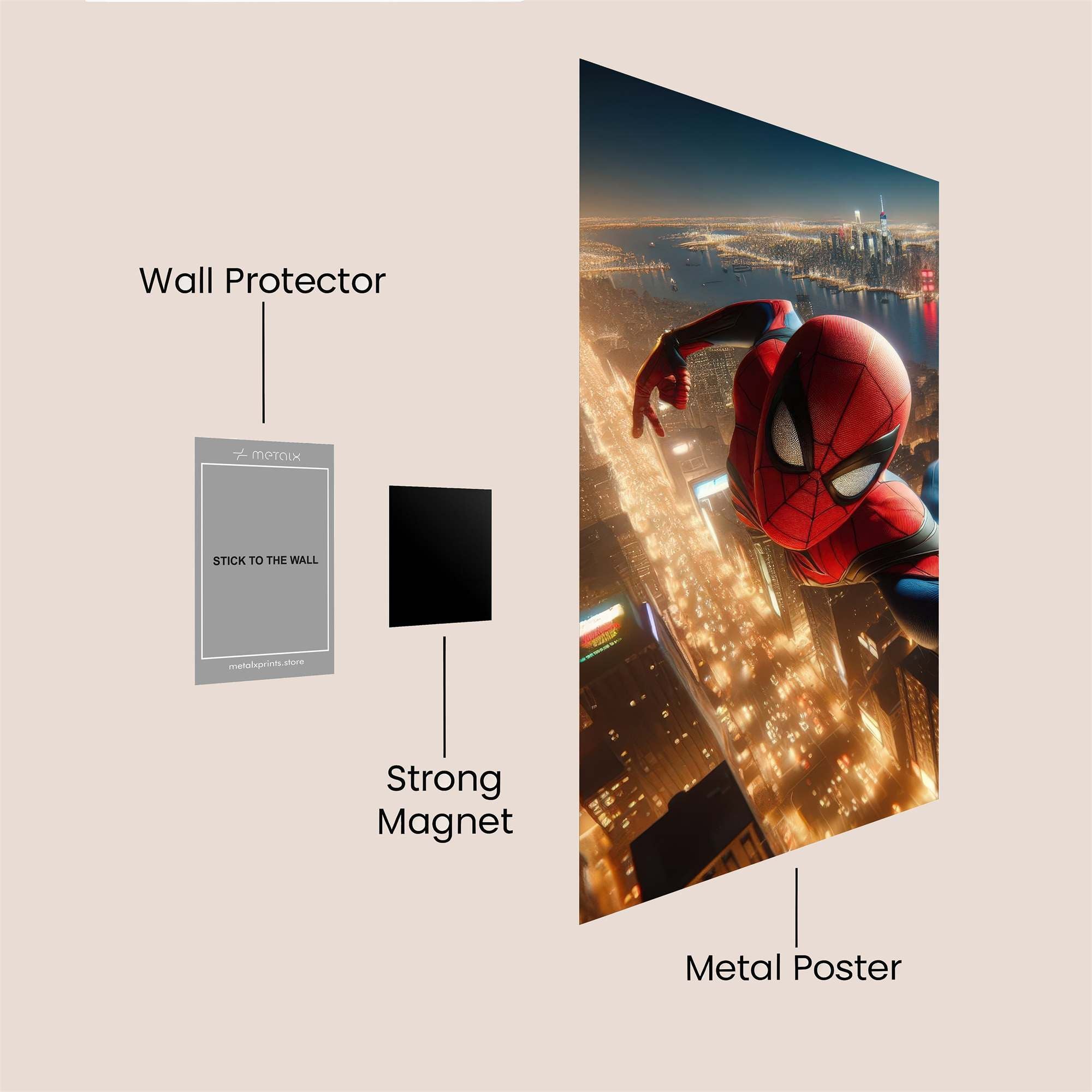 Spider-Man Dazzling Safe Wall Magnetic / M