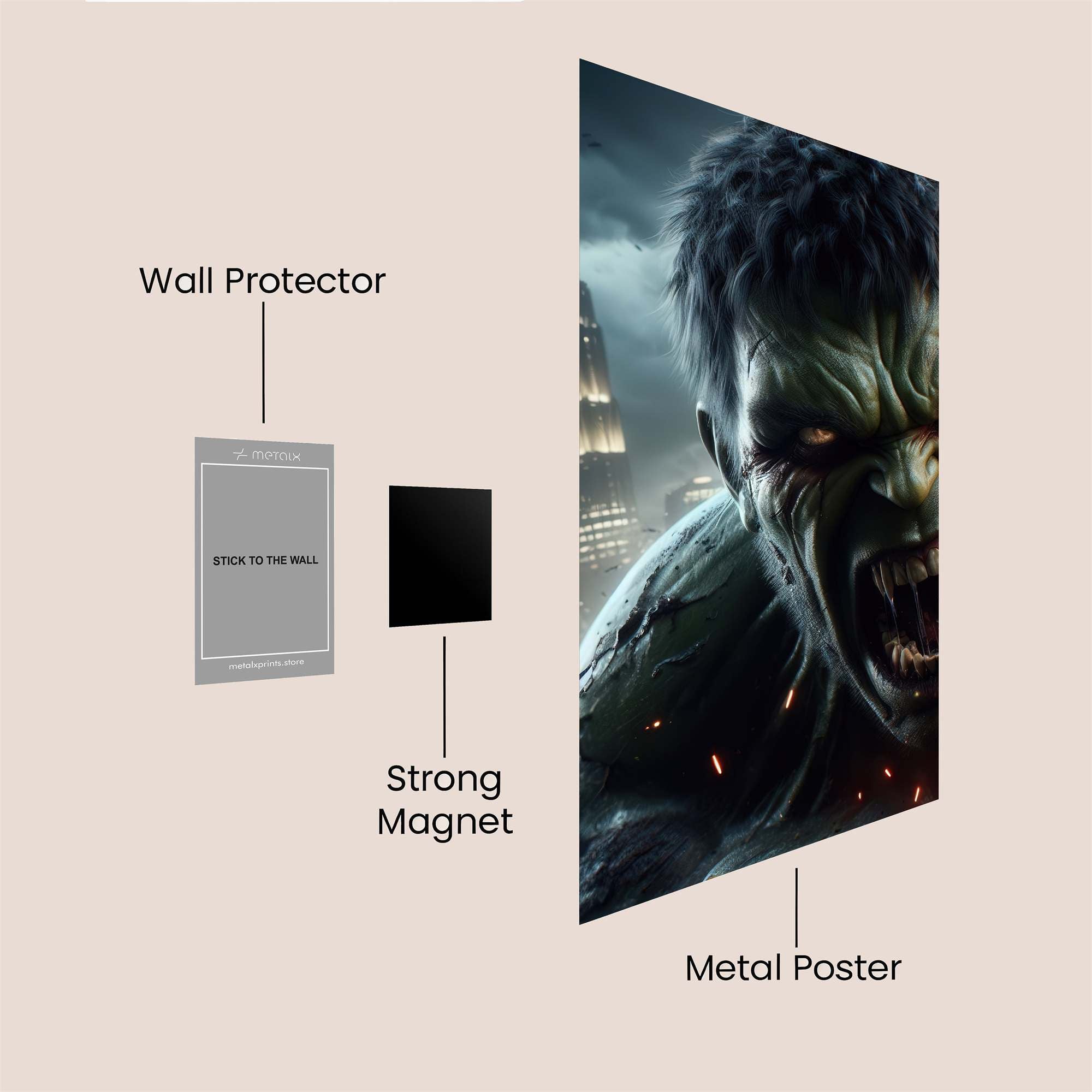 Hulk Enraged Safe Wall Magnetic / M