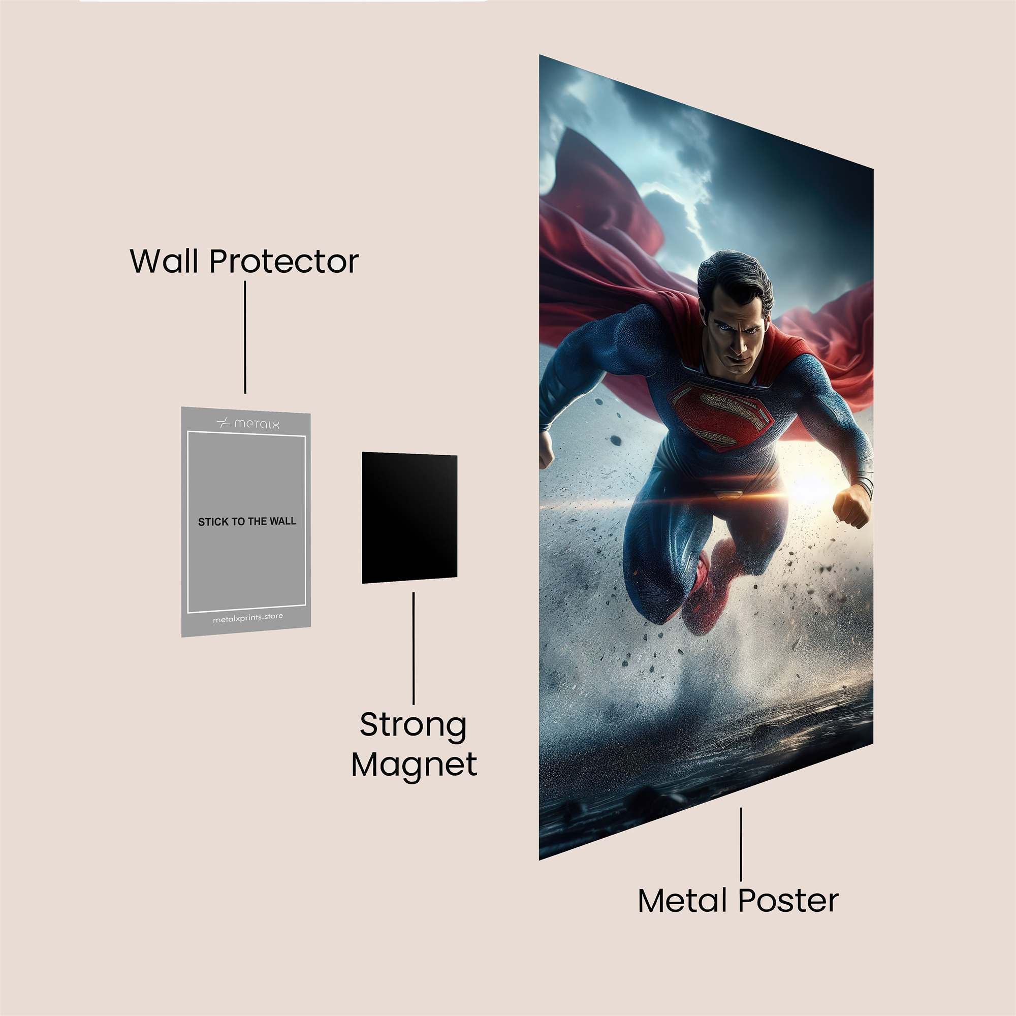 Superman Ascends Safe Wall Magnetic / M