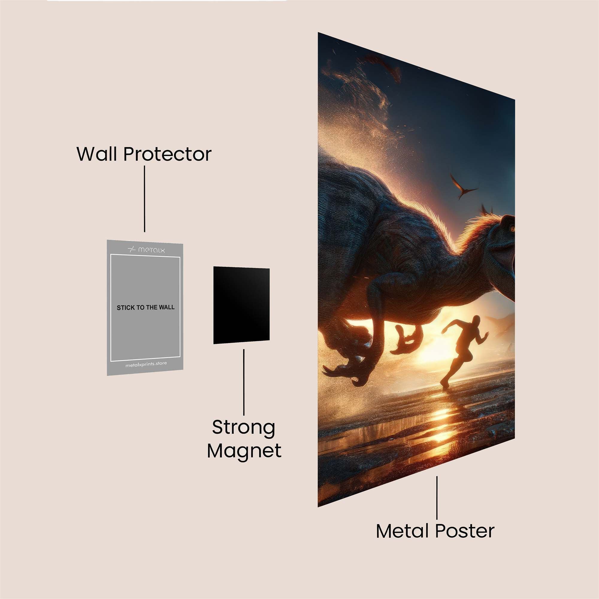 Velociraptor Chase Safe Wall Magnetic / M