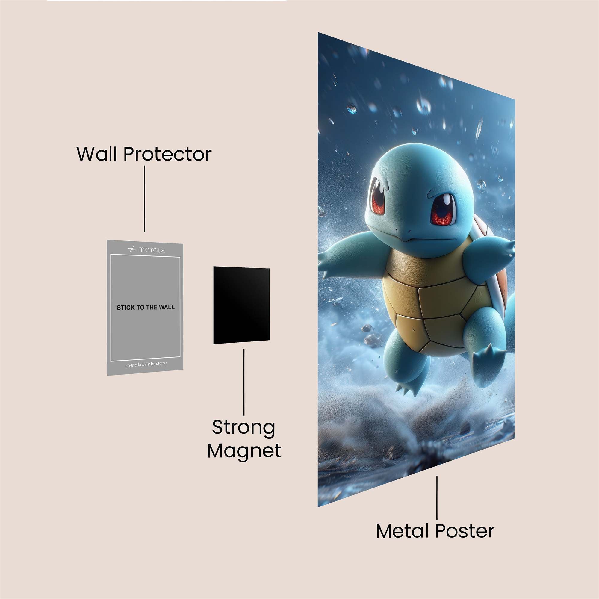 Squirtle Splash Safe Wall Magnetic / M