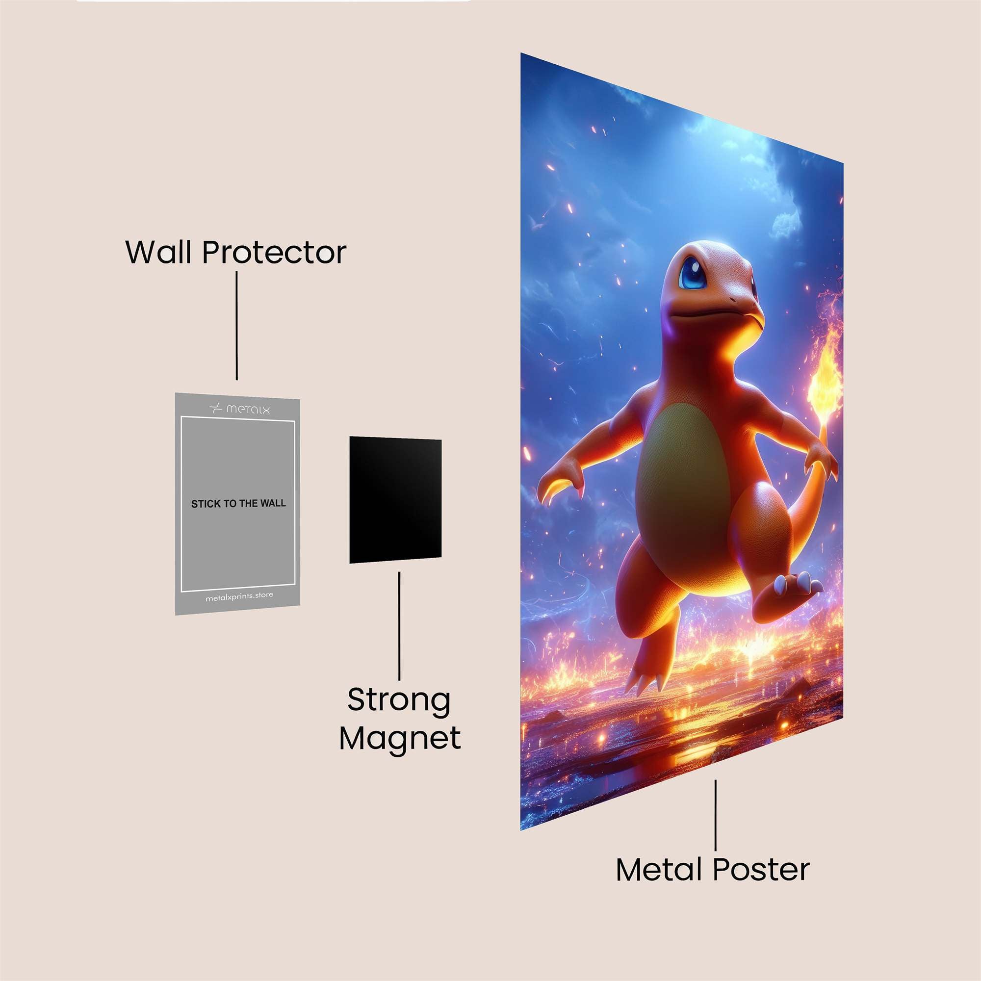 Charmander Blaze Safe Wall Magnetic / M