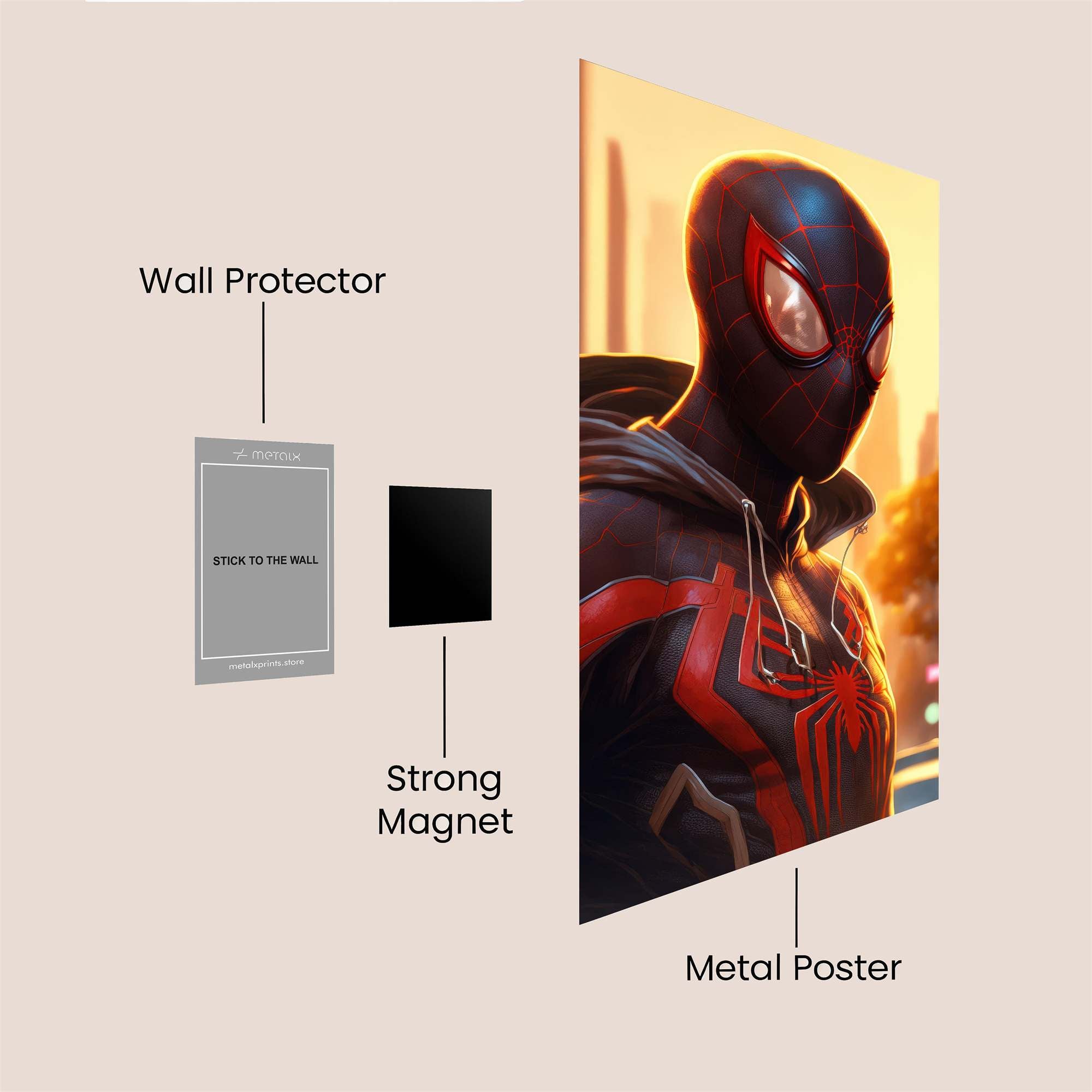 Spider-Sunset Safe Wall Magnetic / M