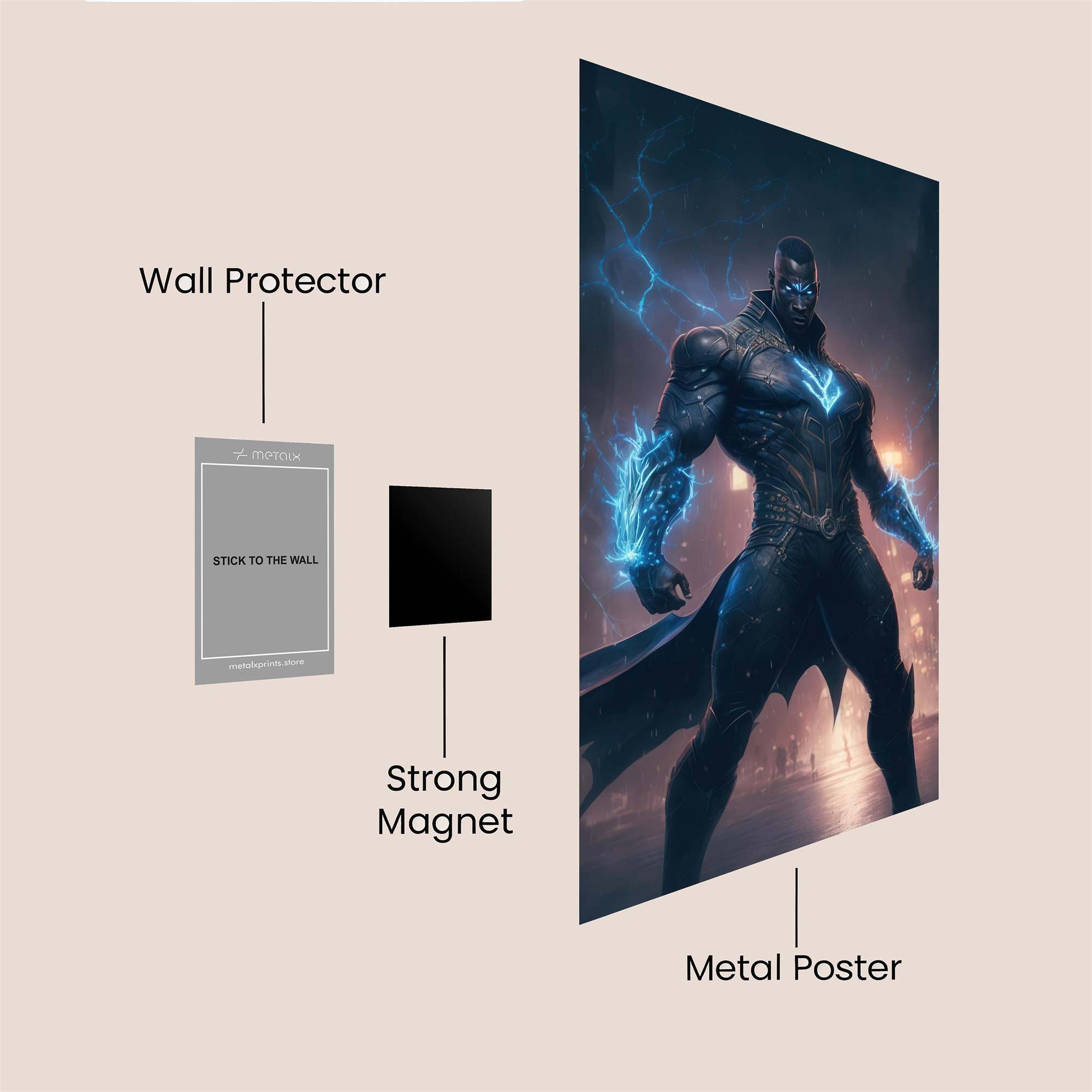 Black Lightning Safe Wall Magnetic / M