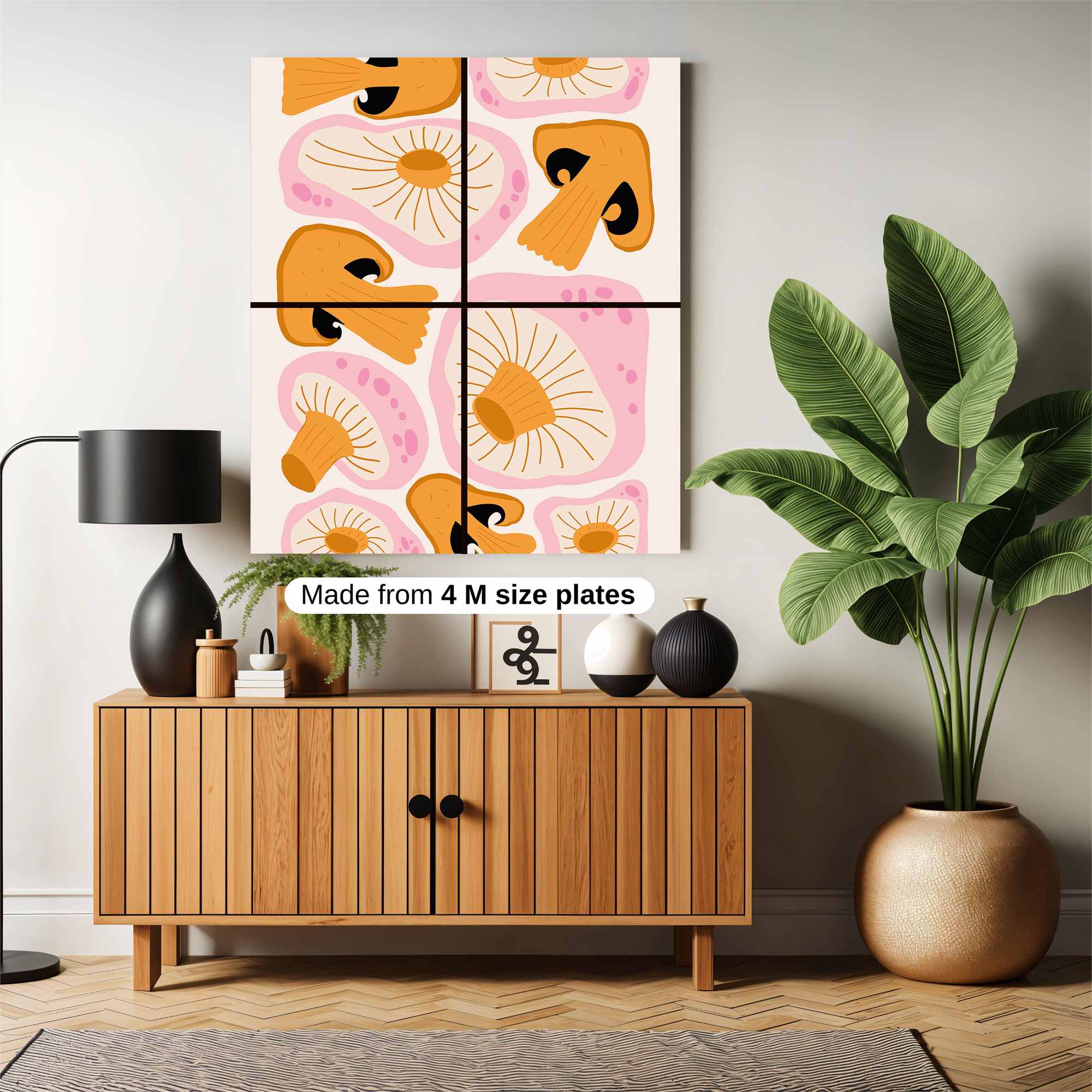 Mushroom Whimsy Safe Wall Magnetic / M