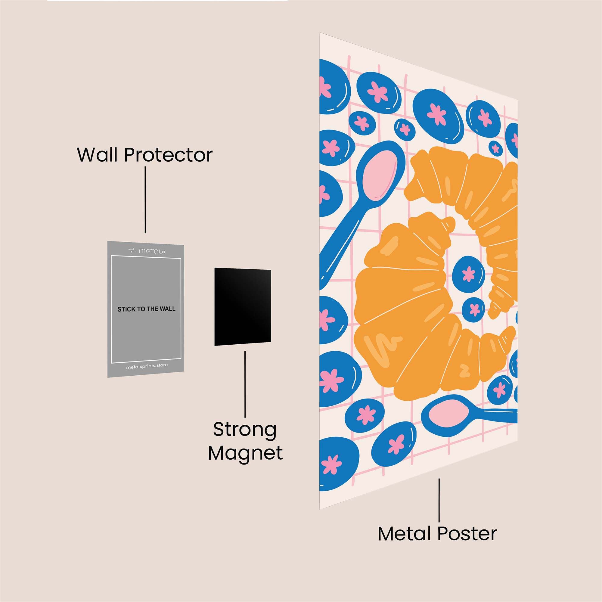 Croissant Delight Safe Wall Magnetic / M