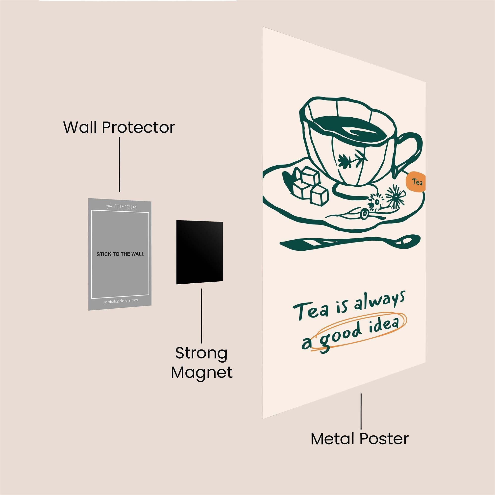 Tea Tranquility Safe Wall Magnetic / M
