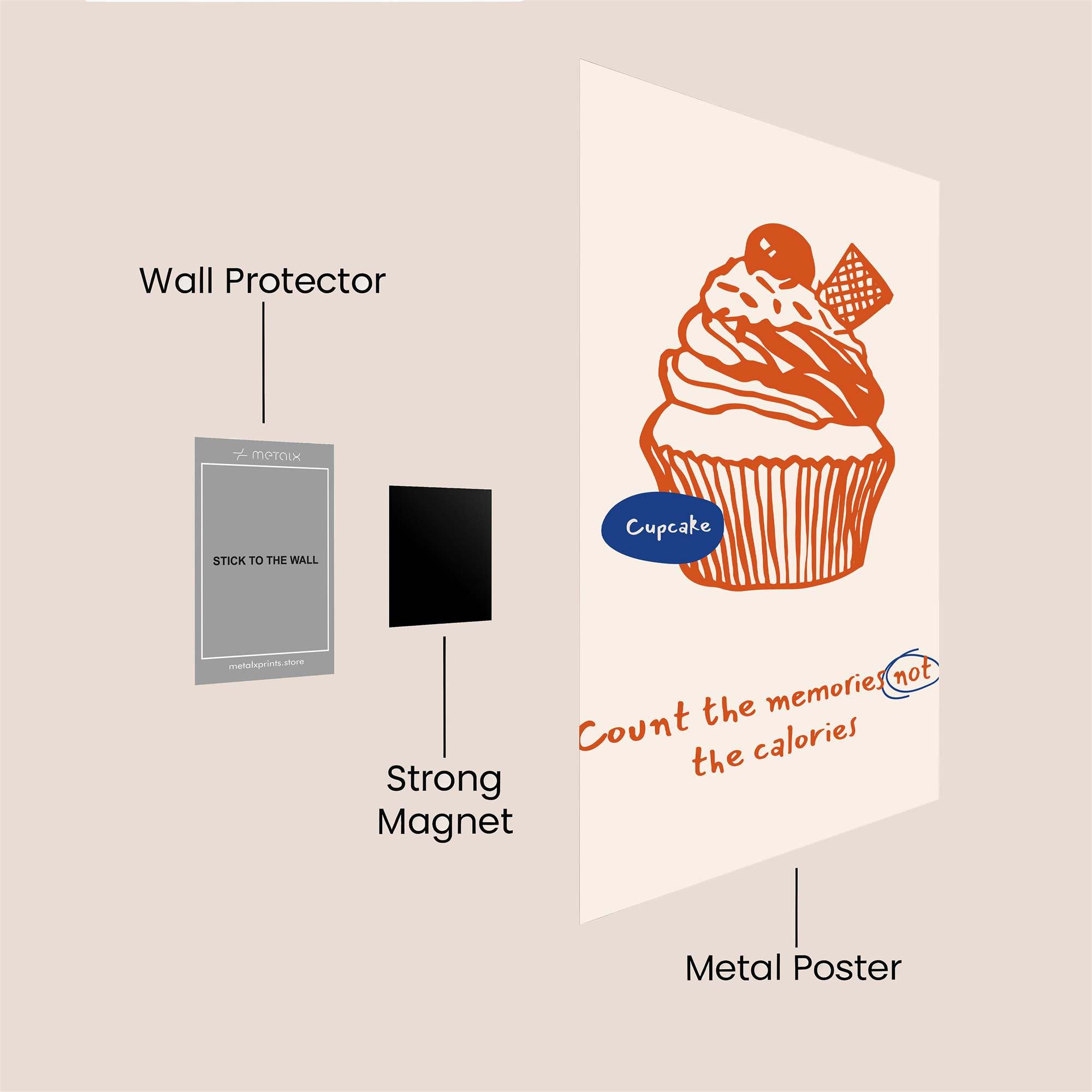 Cupcake Cheer Safe Wall Magnetic / M