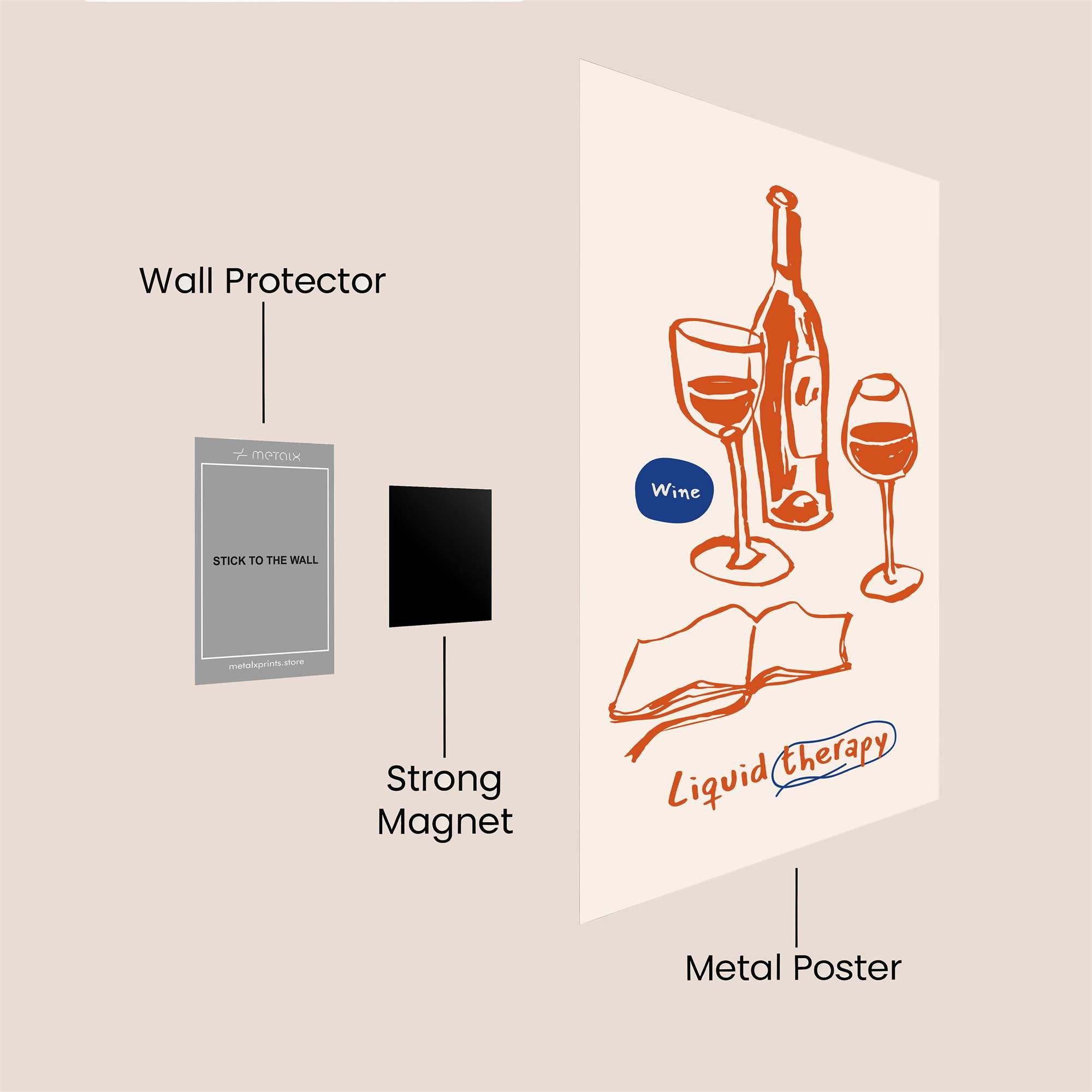 Wine Whimsy Safe Wall Magnetic / M