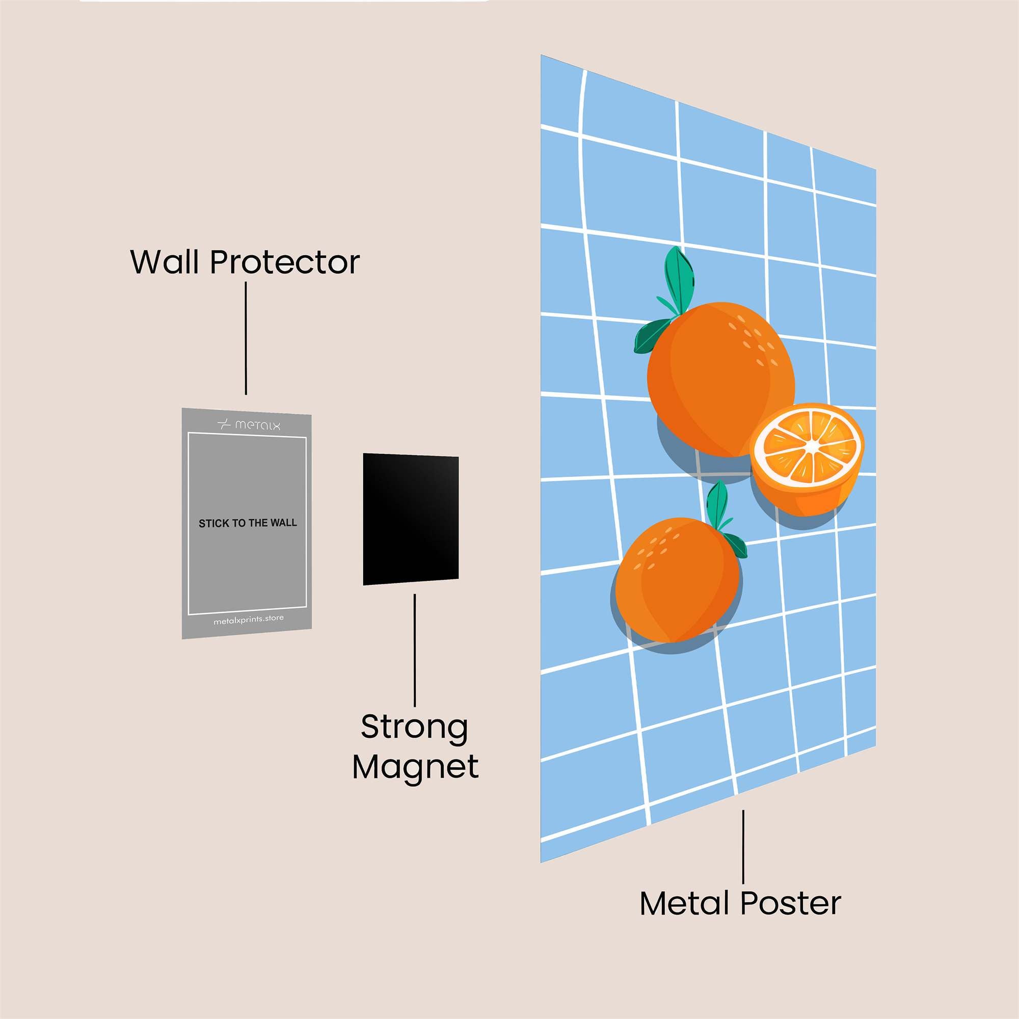 Oranges Bliss Safe Wall Magnetic / M